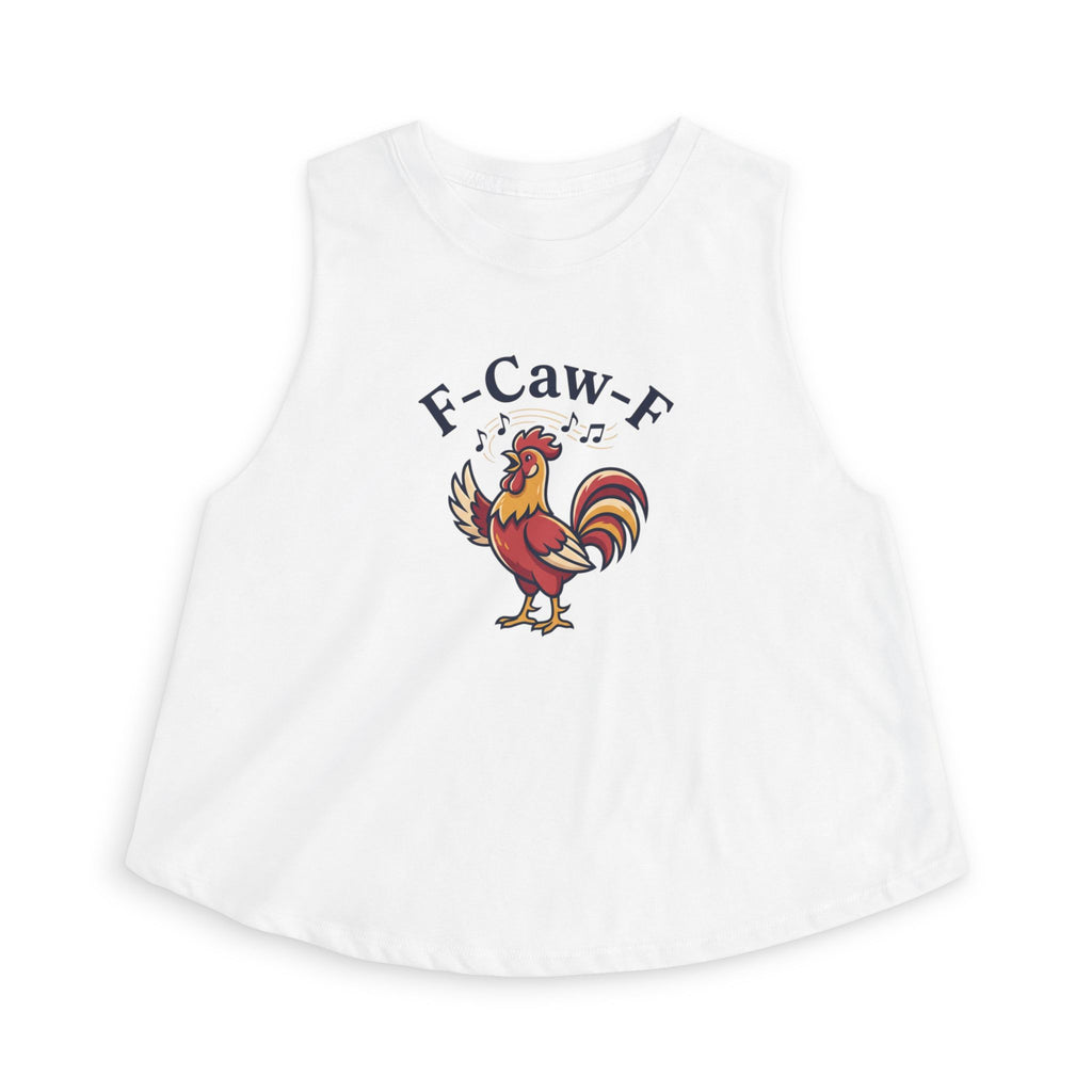 Rooster "F-Caw-F" Funny Farm Animal Women's Crop Top