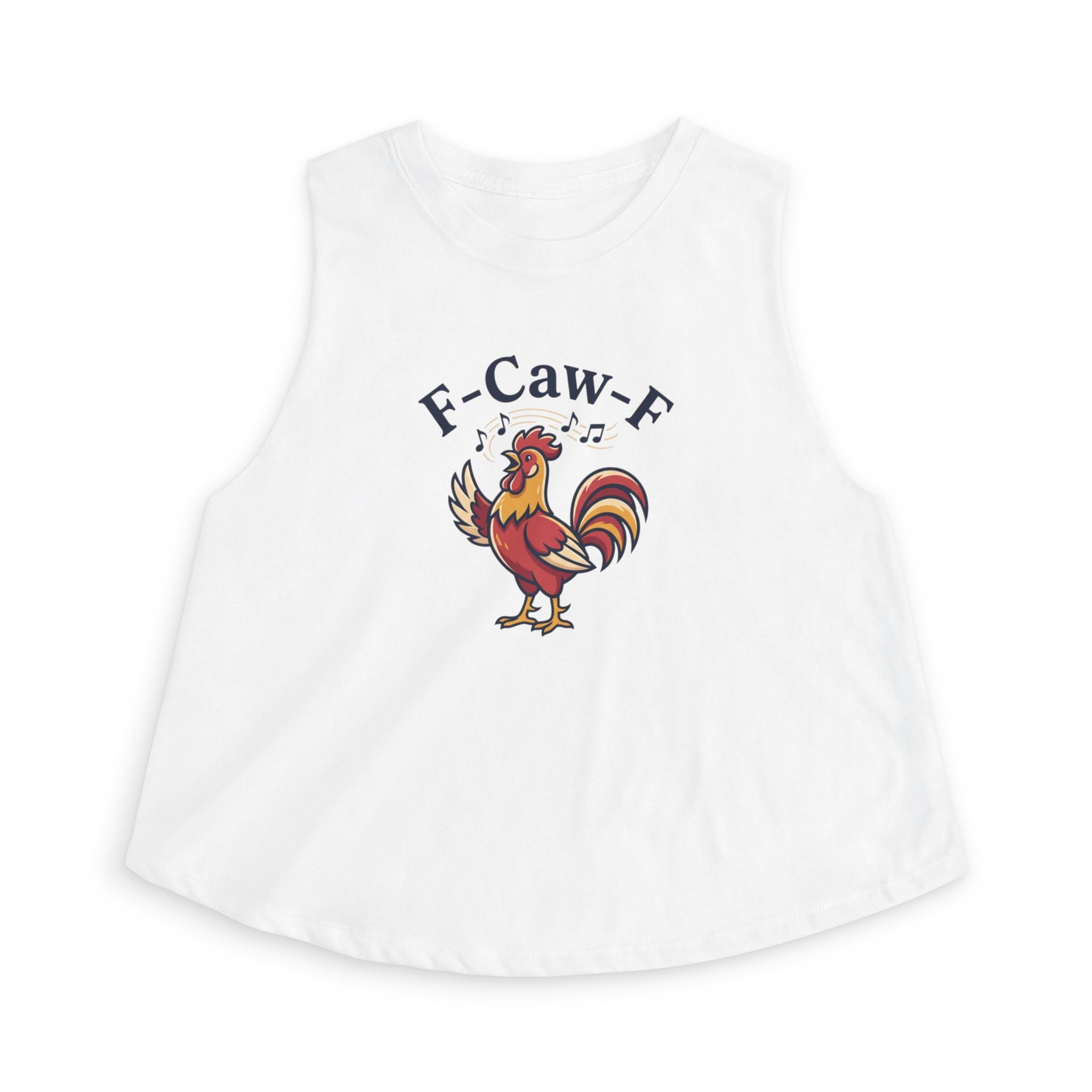 Rooster "F-Caw-F" Funny Farm Animal Women's Crop Top
