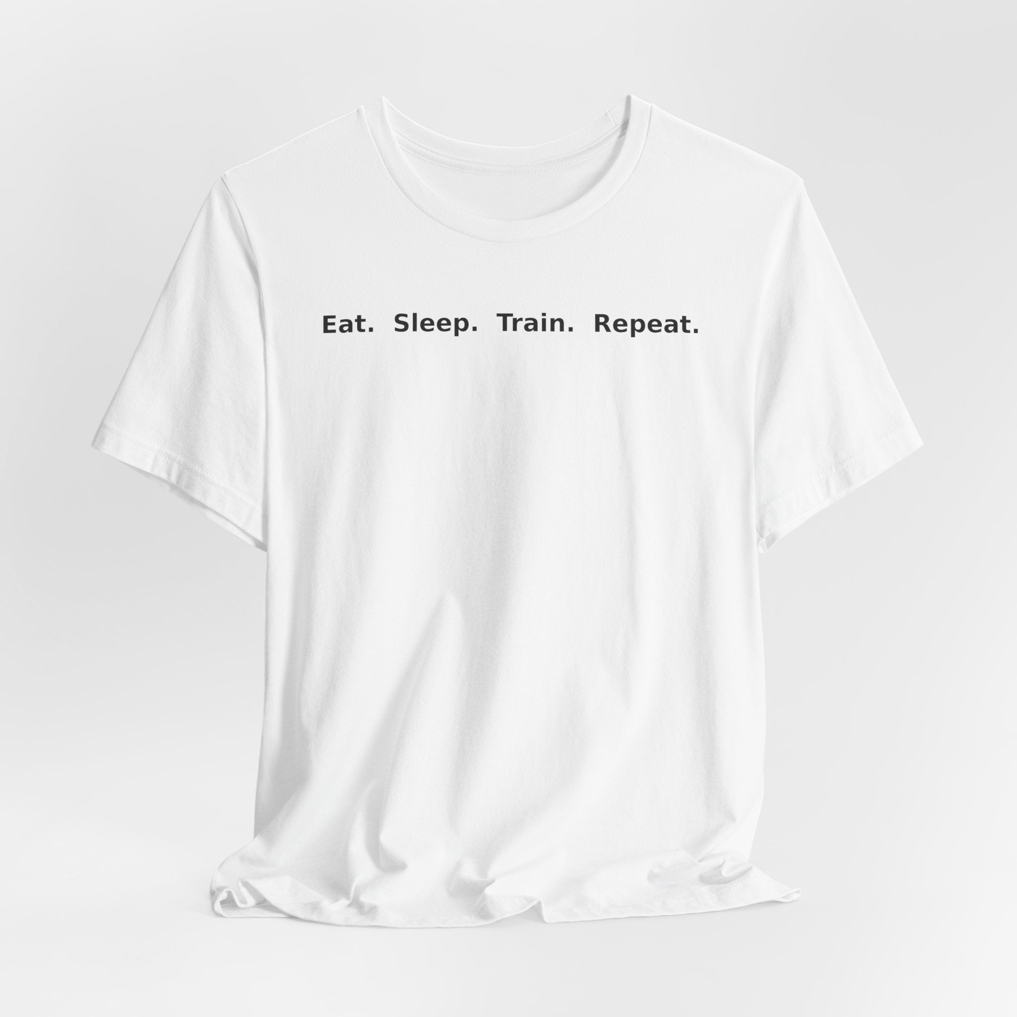 Eat. Sleep. Train. Repeat. Tee — Minimalist Music Symbols T‑Shirt