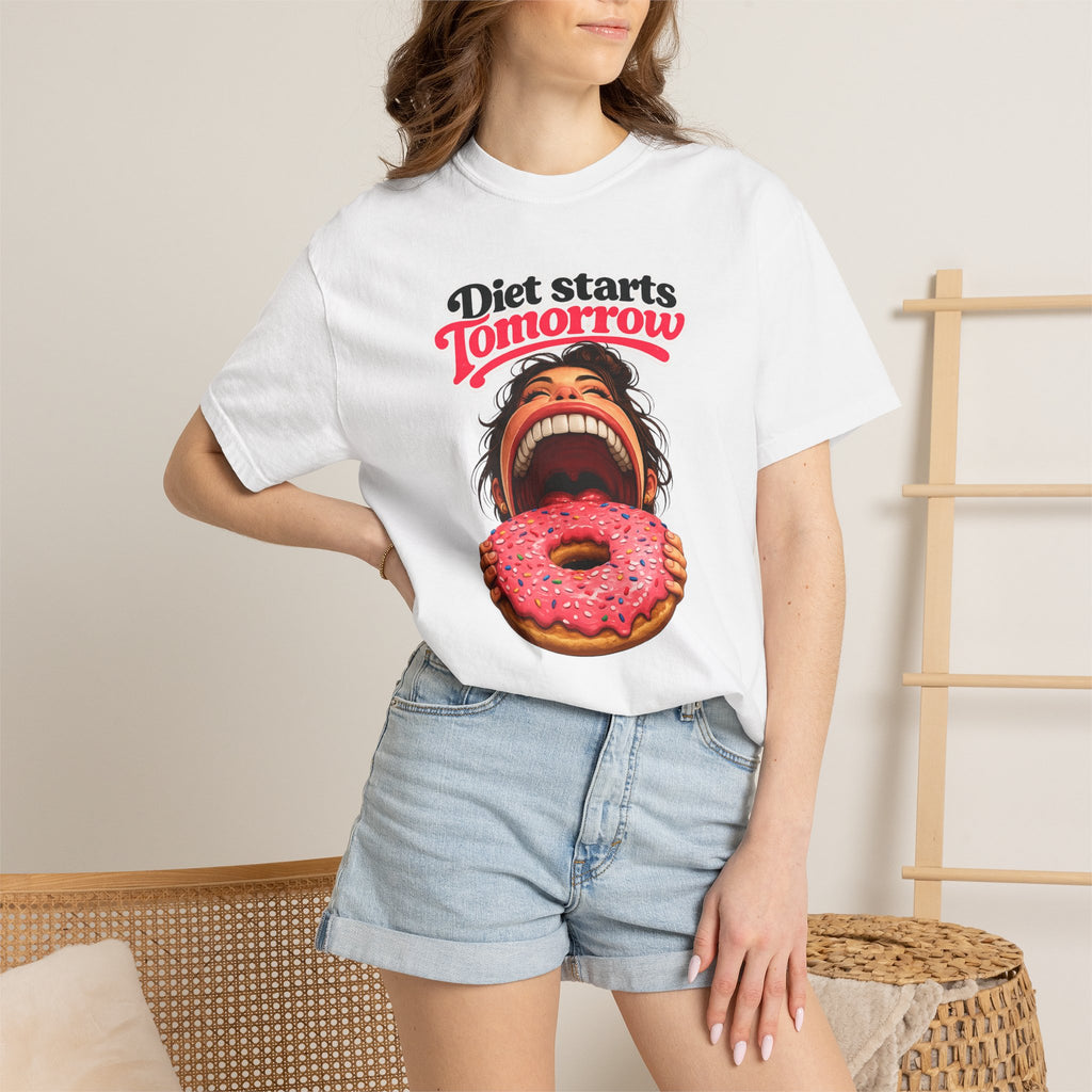 Diet Starts Tomorrow T-Shirt — Funny Donut Graphic Tee