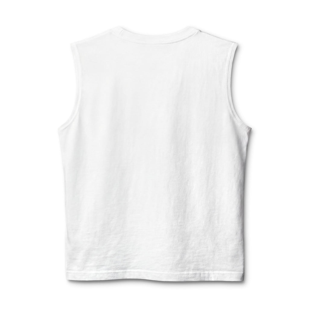 Fast Food Cartoon Split-Panel Muscle Tank — 'Stop the' Graphic