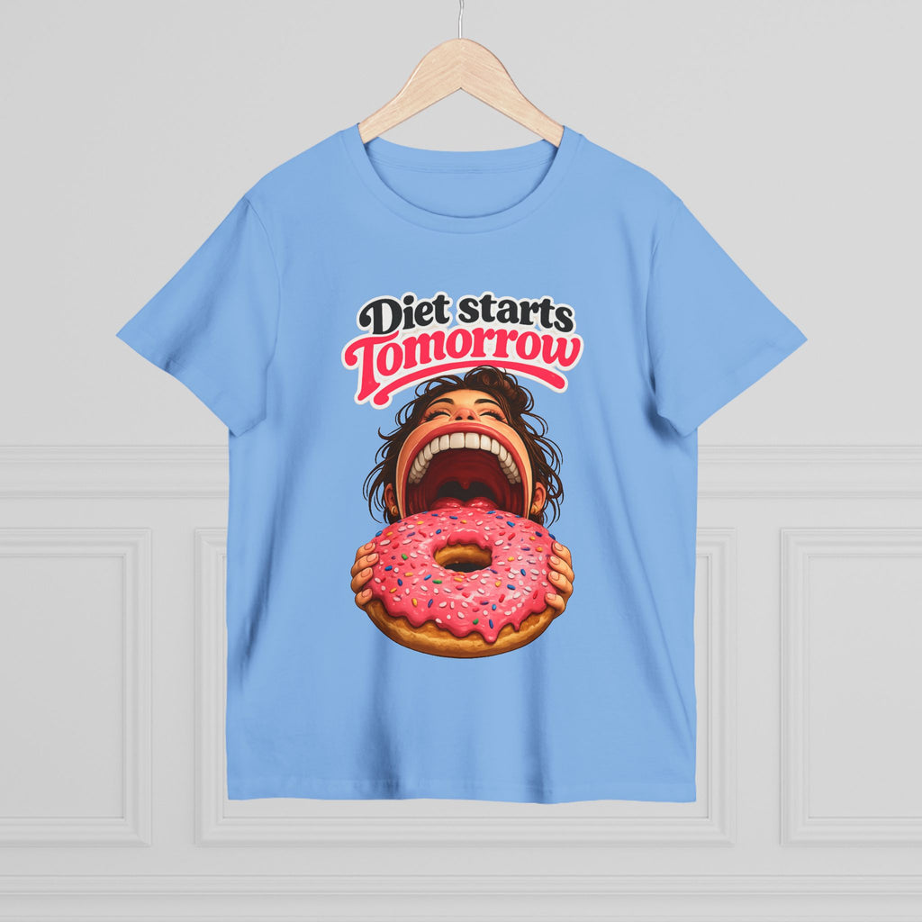 Diet Starts Tomorrow Women’s Tee — Funny Donut Graphic Shirt