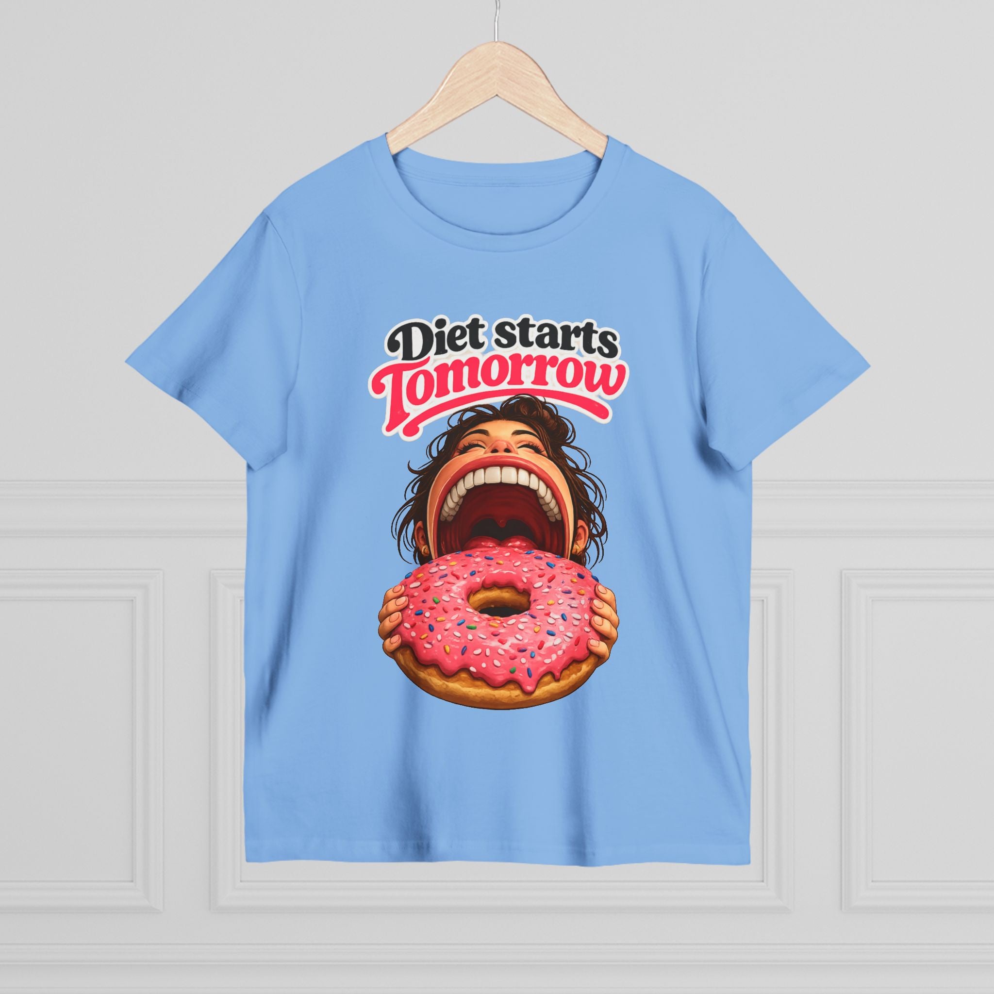 Diet Starts Tomorrow Women’s Tee — Funny Donut Graphic Shirt