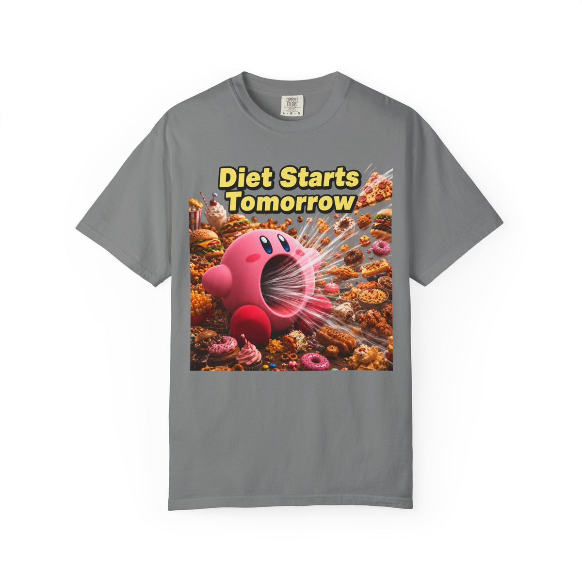Kirby - Diet Starts Tomorrow T‑Shirt —  Food Humor Graphic Tee