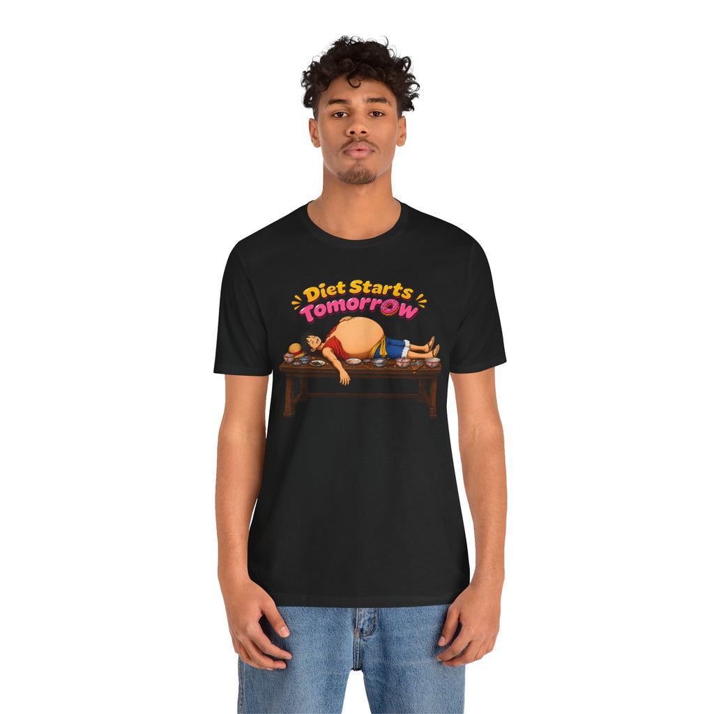 Luffy Diet Starts Tomorrow- Unisex Jersey Short Sleeve Tee