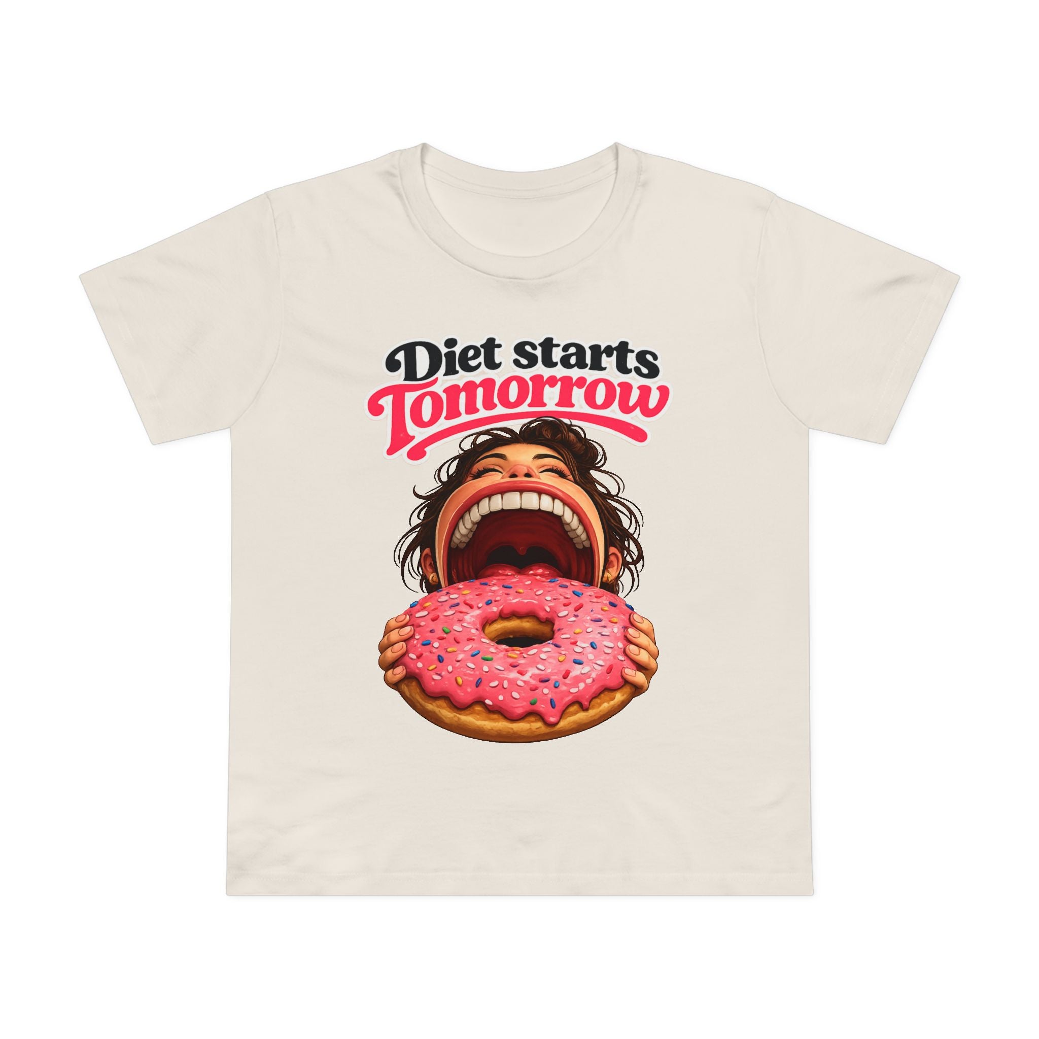 Diet Starts Tomorrow Women’s Tee — Funny Donut Graphic Shirt