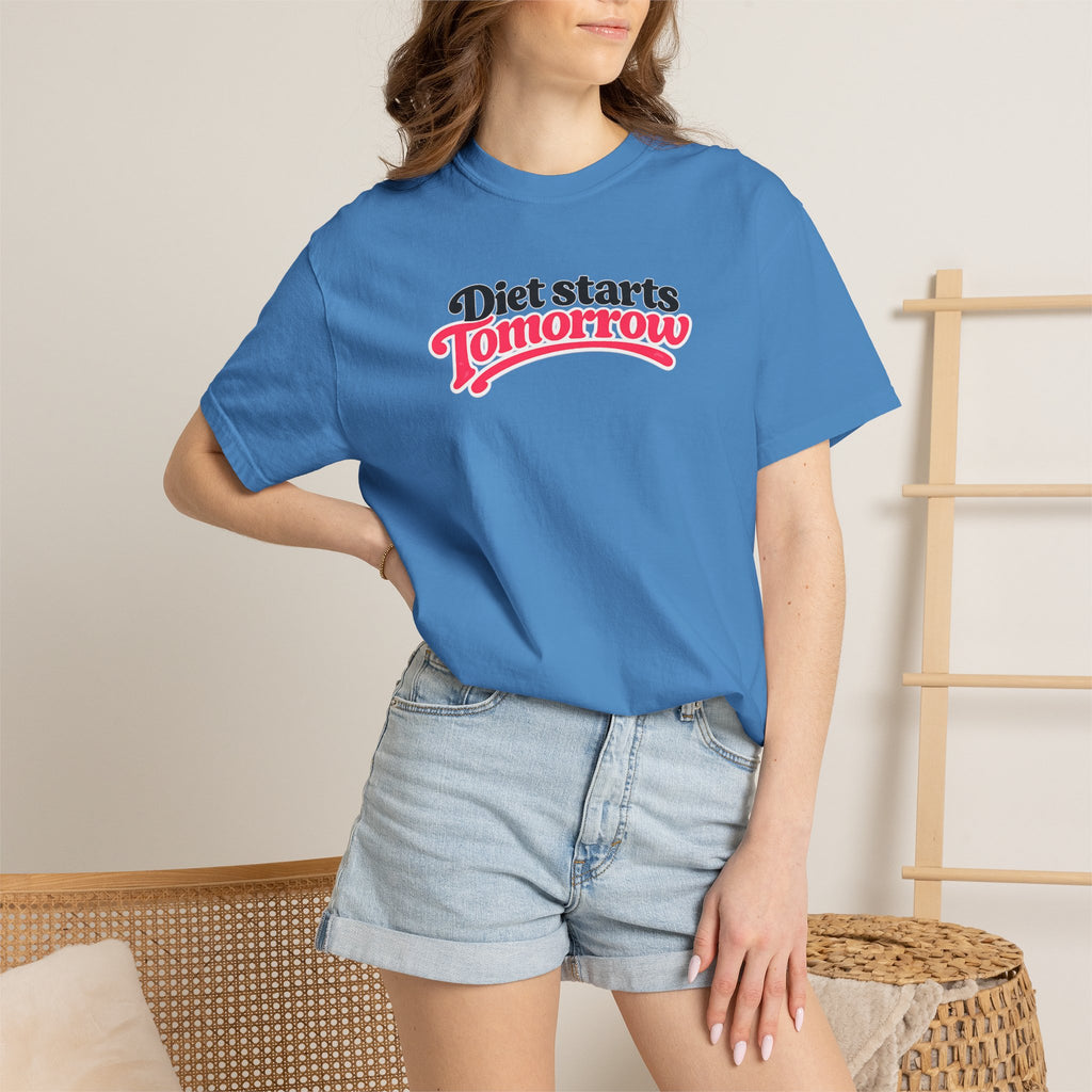 Diet Starts Tomorrow T-Shirt — Funny Fitness & Food Humor Tee