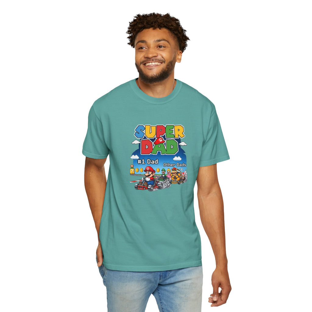 T-Shirt — "Super Dad" Retro Racing Gamer Tee (No.1 Dad)