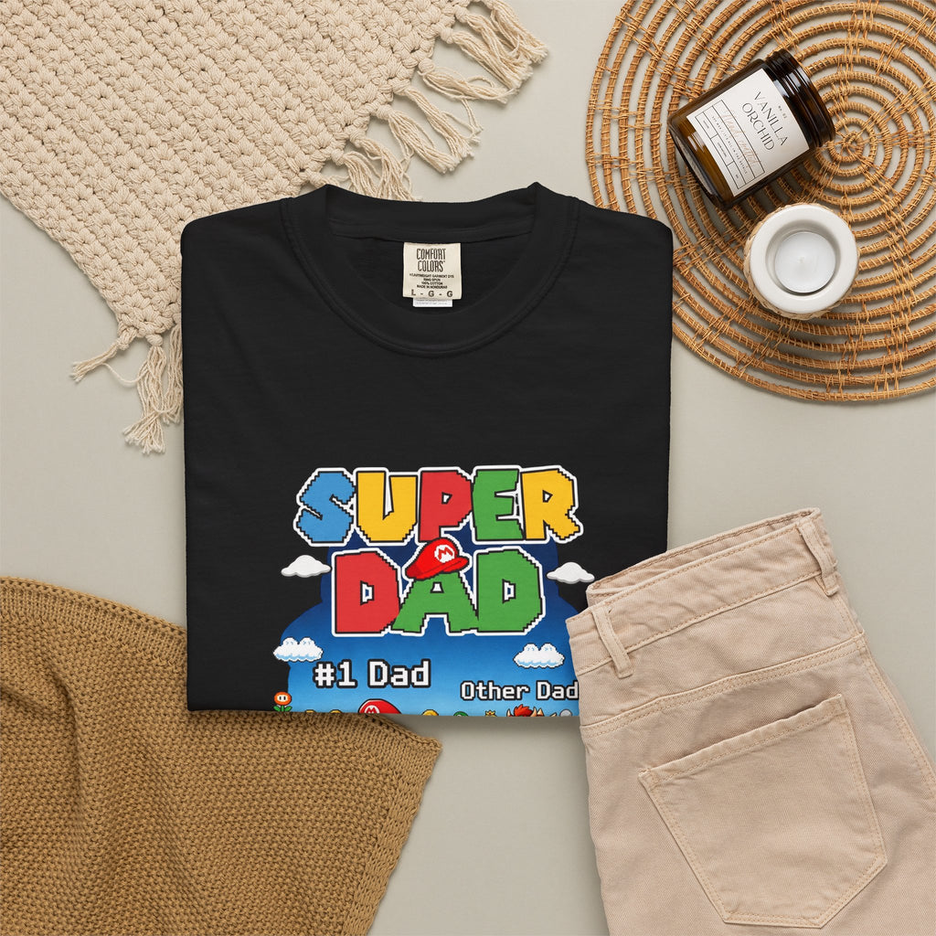 T-Shirt — "Super Dad" Retro Racing Gamer Tee (No.1 Dad)
