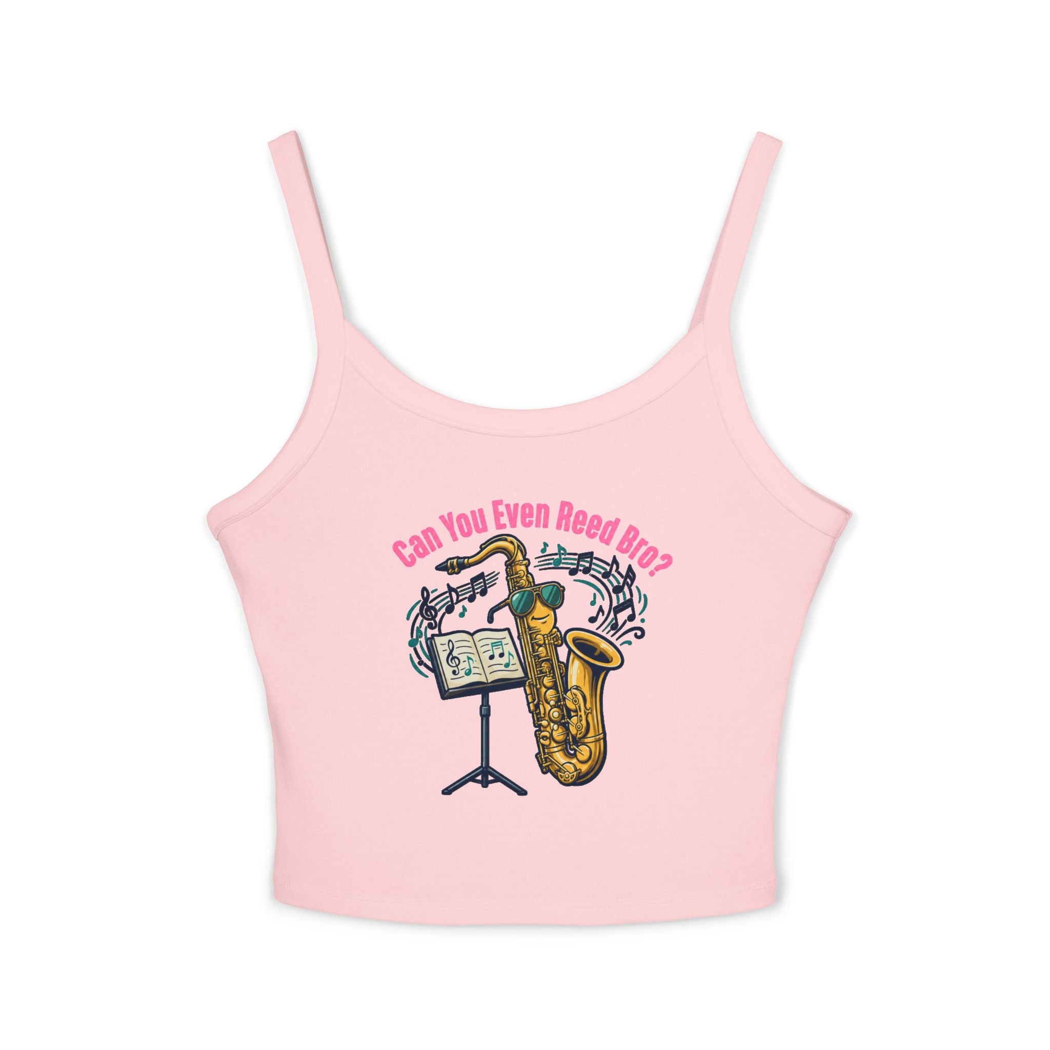 Saxophone Jazz Crop Tank — "Can You Even Reed Bro?" (W) - Music Lover Gift