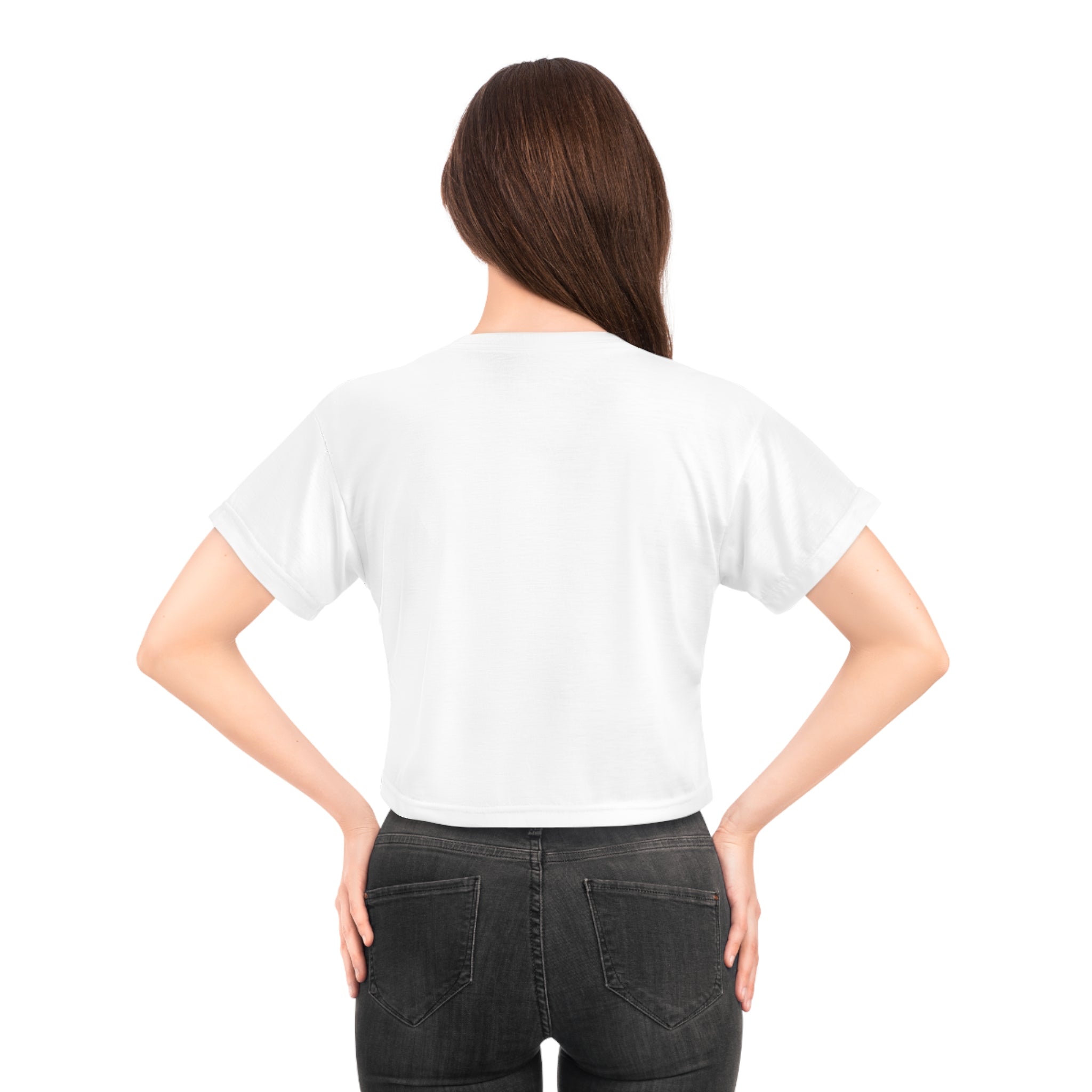 Cute Chick ‘Caw’ Graphic Crop Tee — Funny Chicken Cartoon Top
