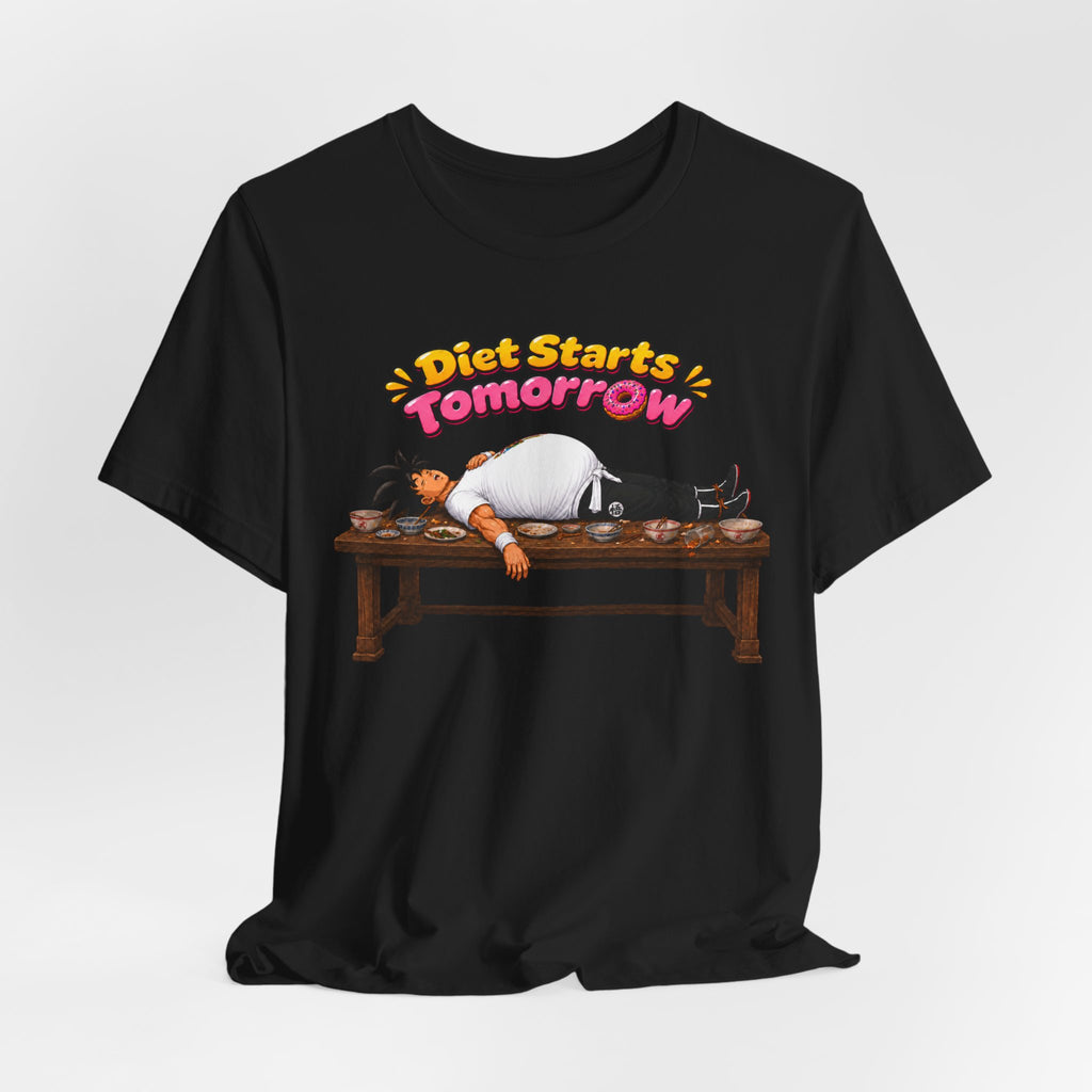 Goku Diet Starts Tomorrow T-Shirt — Funny Lazy Anime Graphic Tee