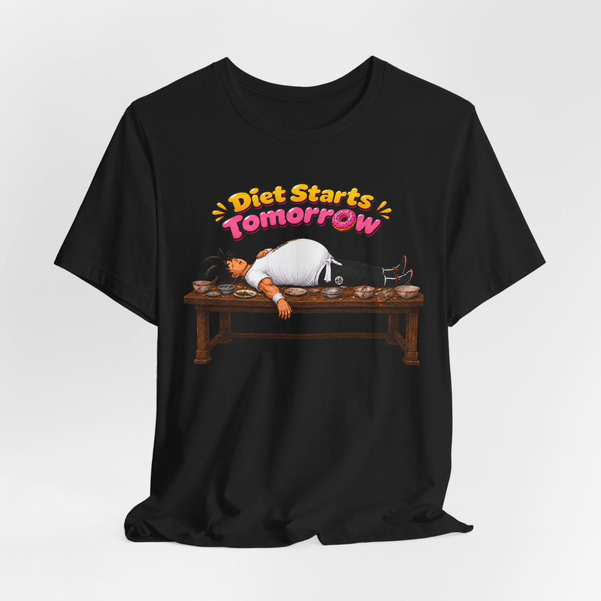 Goku Diet Starts Tomorrow T-Shirt — Funny Lazy Anime Graphic Tee