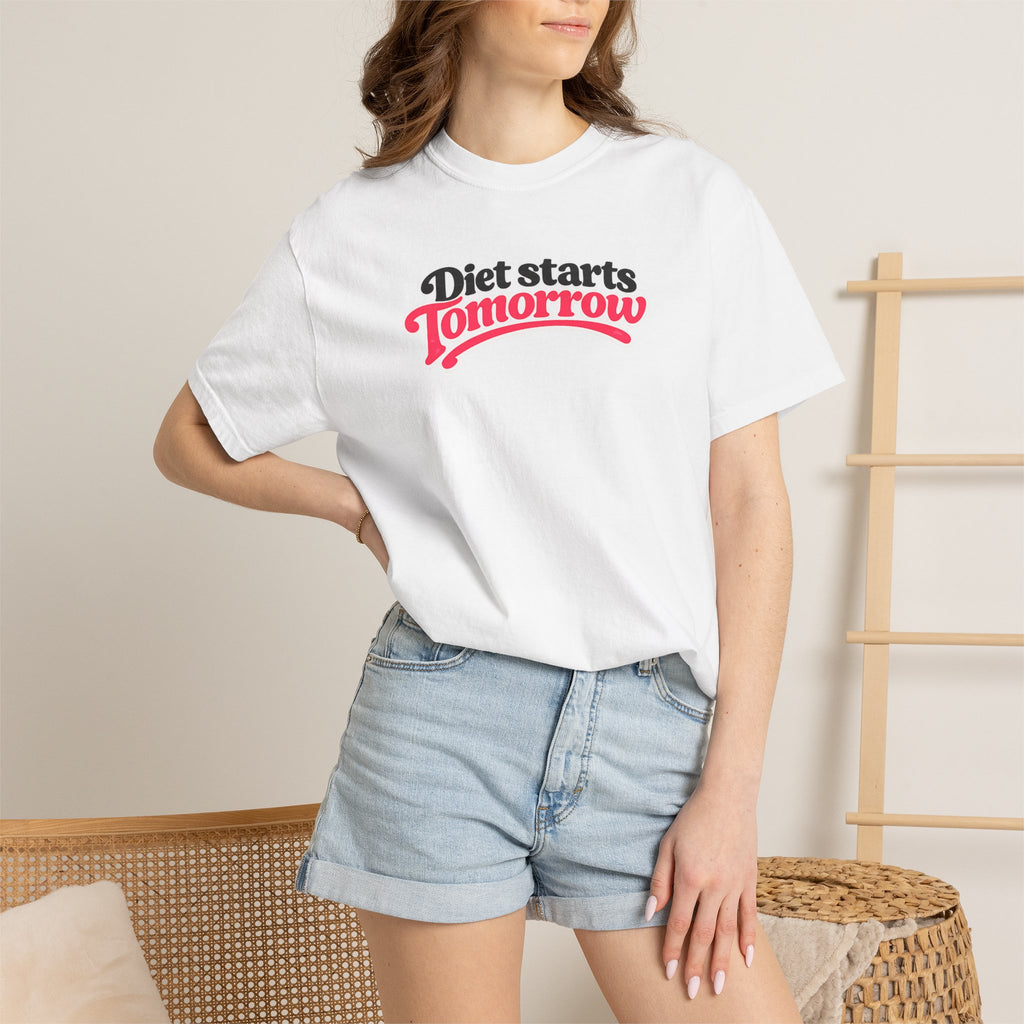 Diet Starts Tomorrow T-Shirt — Funny Fitness & Food Humor Tee