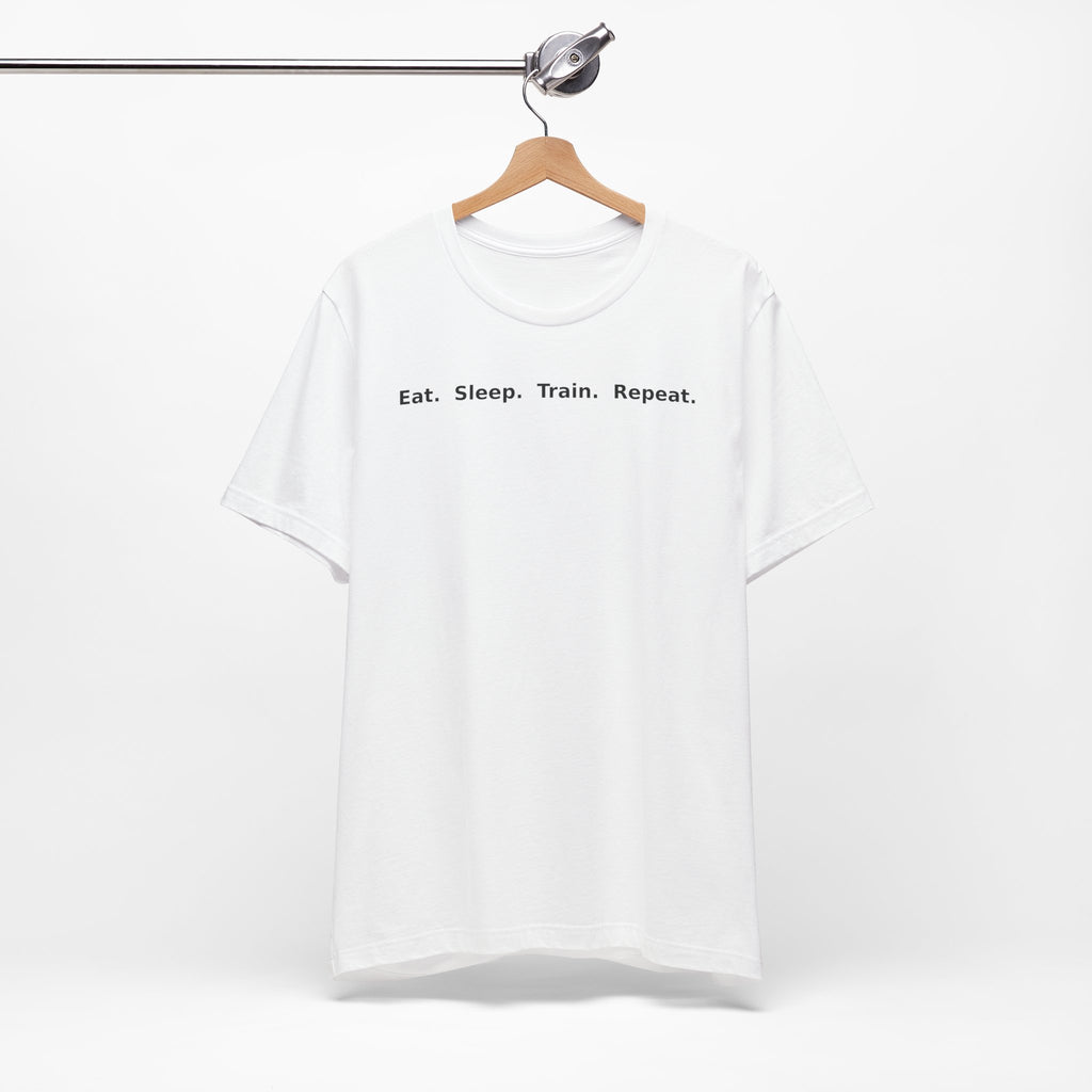 Eat. Sleep. Train. Repeat. Tee — Minimalist Music Symbols T‑Shirt
