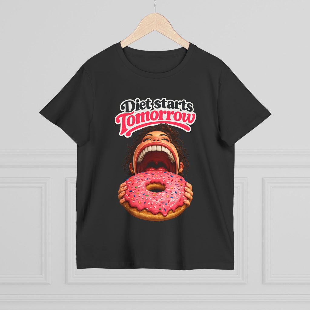 Diet Starts Tomorrow Women’s Tee — Funny Donut Graphic Shirt