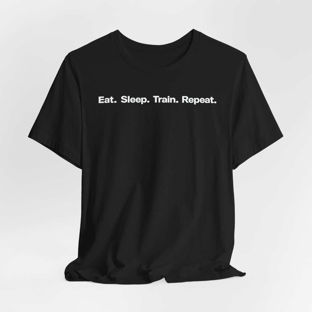 Eat. Sleep. Train. Repeat. Tee — Minimalist Music Symbols T‑Shirt