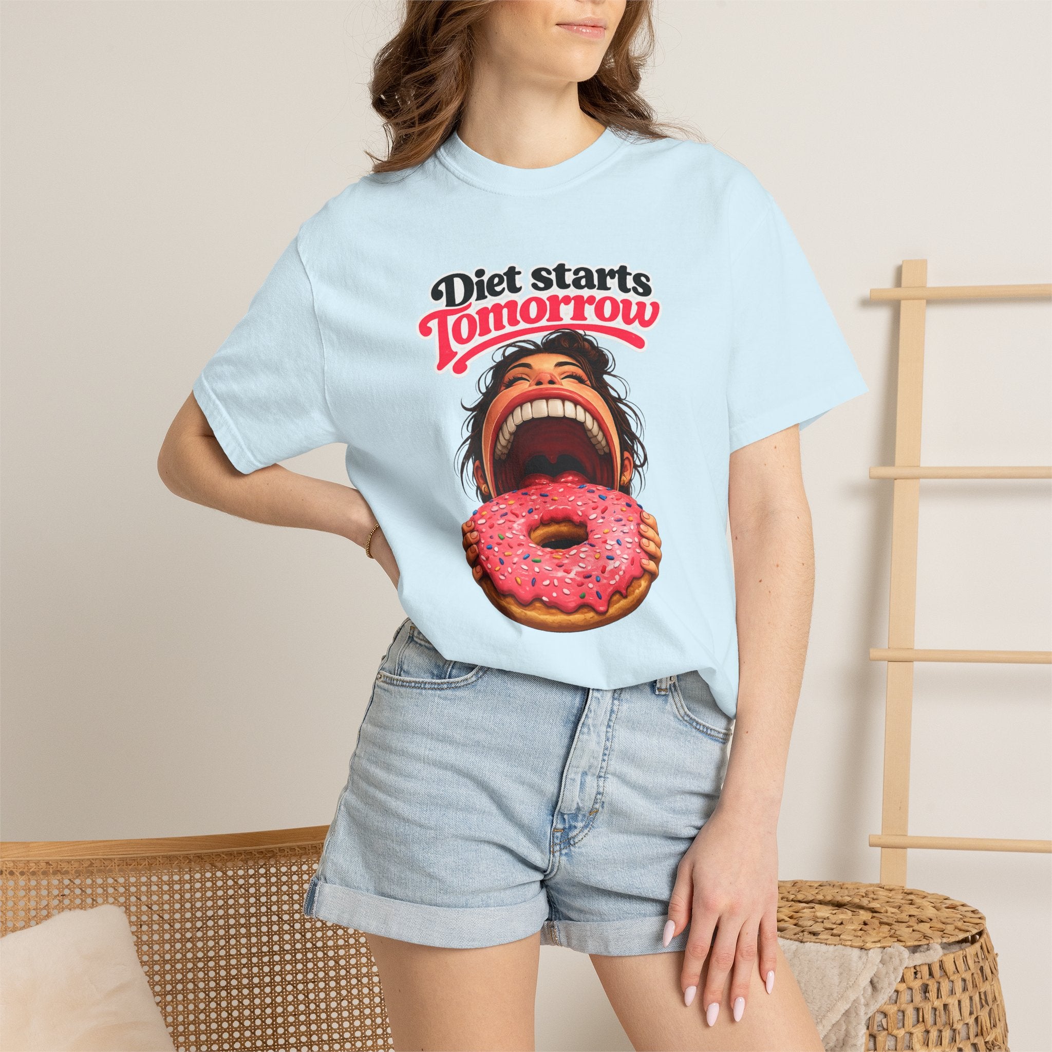 Diet Starts Tomorrow T-Shirt — Funny Donut Graphic Tee