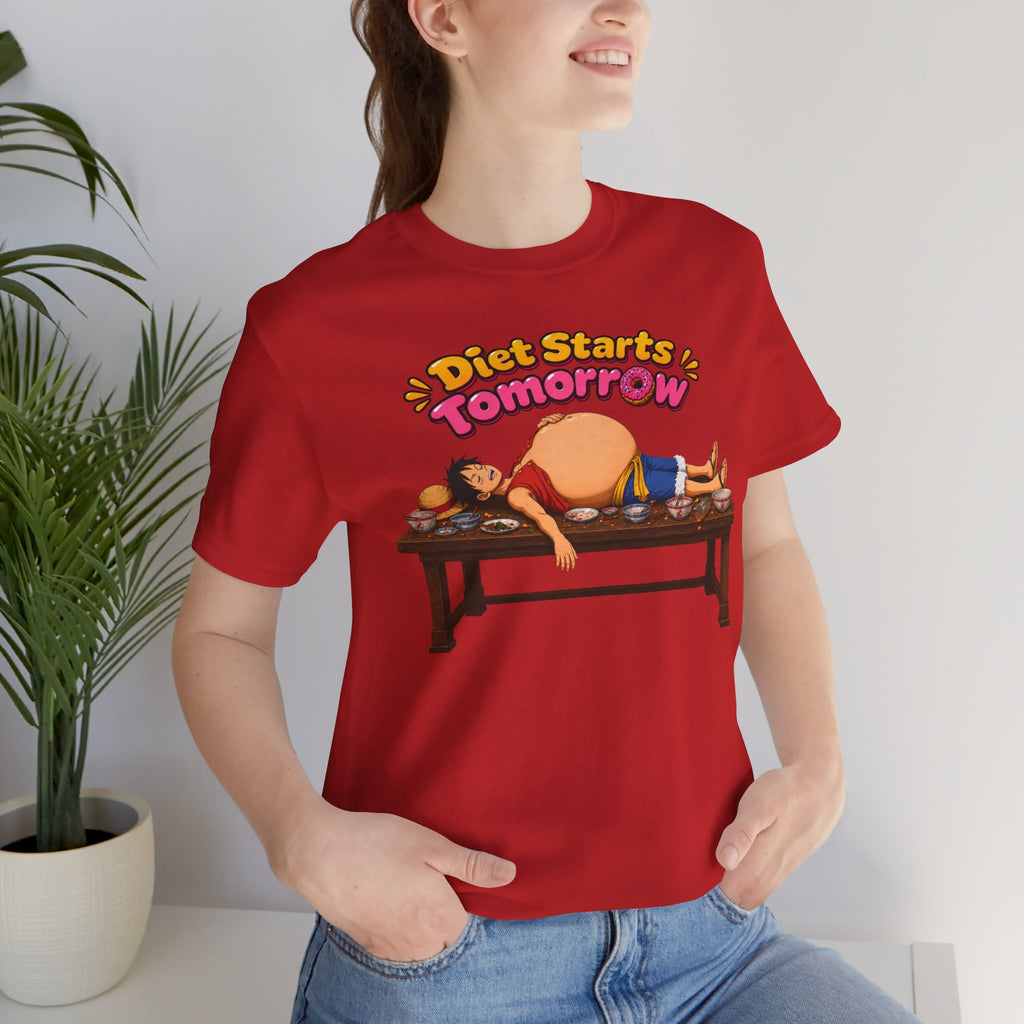 Luffy Diet Starts Tomorrow- Unisex Jersey Short Sleeve Tee