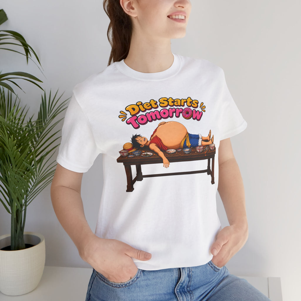Luffy Diet Starts Tomorrow- Unisex Jersey Short Sleeve Tee