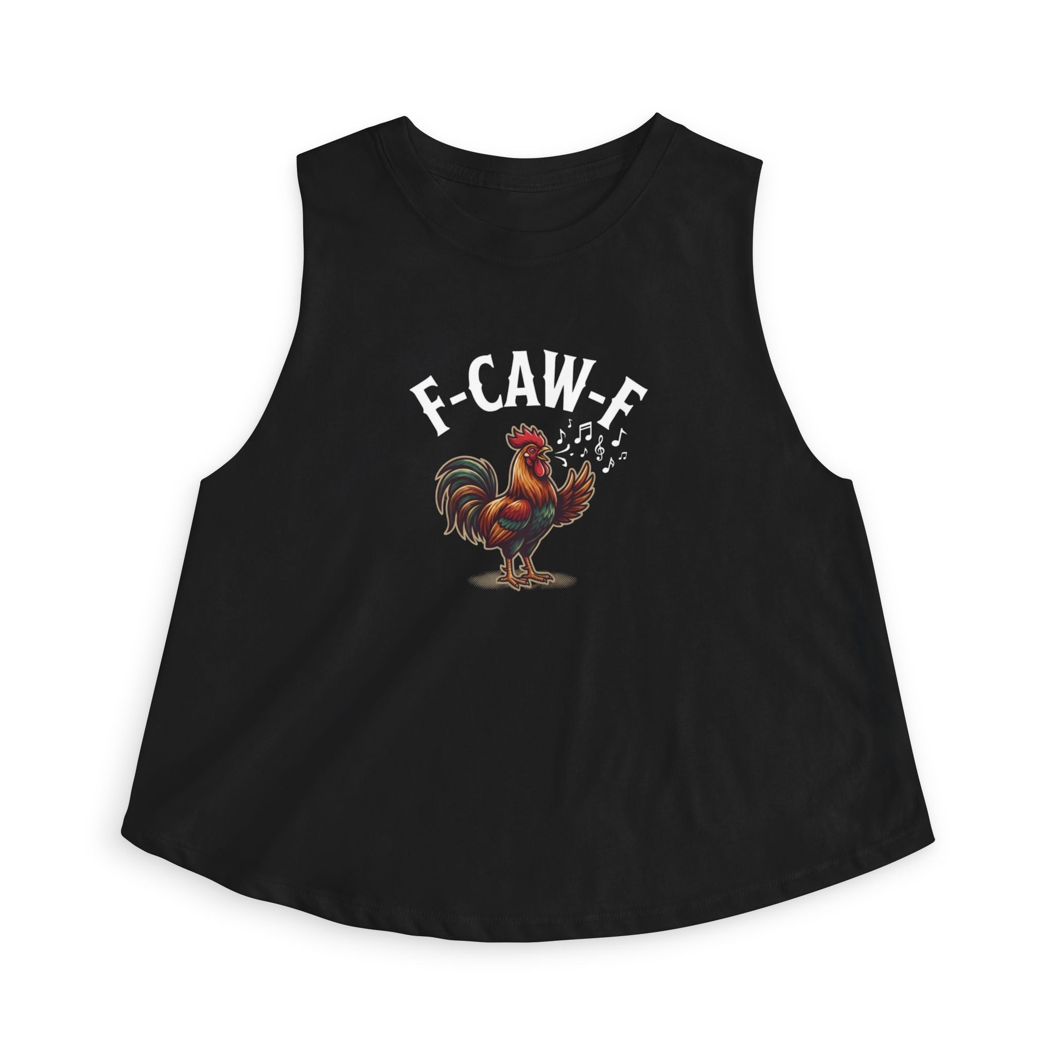 Rooster "F-Caw-F" Funny Farm Animal Women's Crop Top