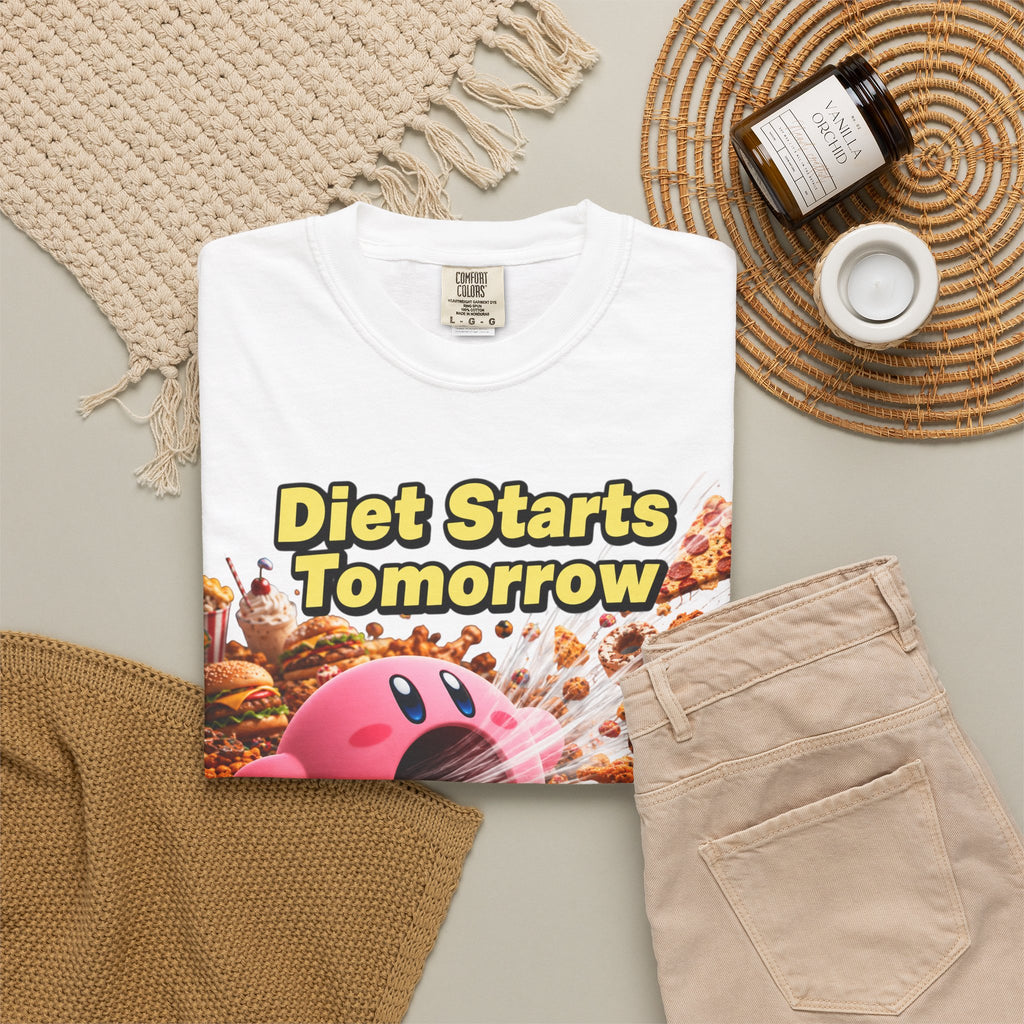 Kirby - Diet Starts Tomorrow T‑Shirt —  Food Humor Graphic Tee
