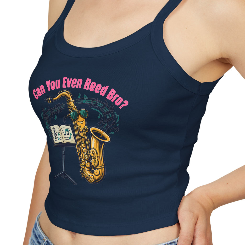 Saxophone Jazz Crop Tank — "Can You Even Reed Bro?" (W) - Music Lover Gift