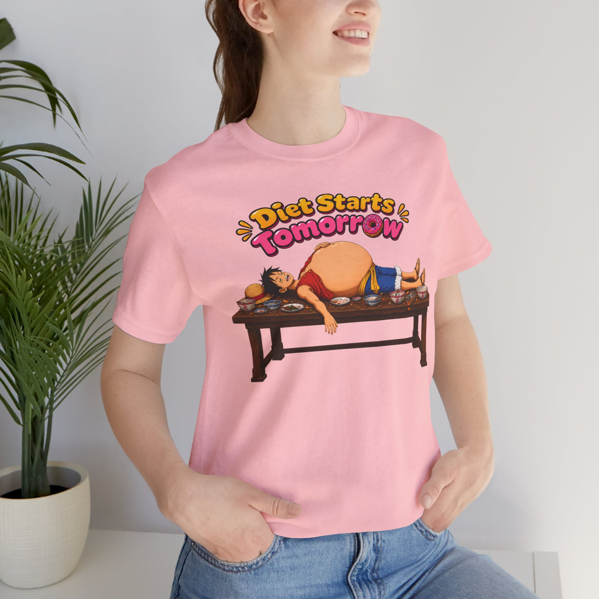 Luffy Diet Starts Tomorrow- Unisex Jersey Short Sleeve Tee