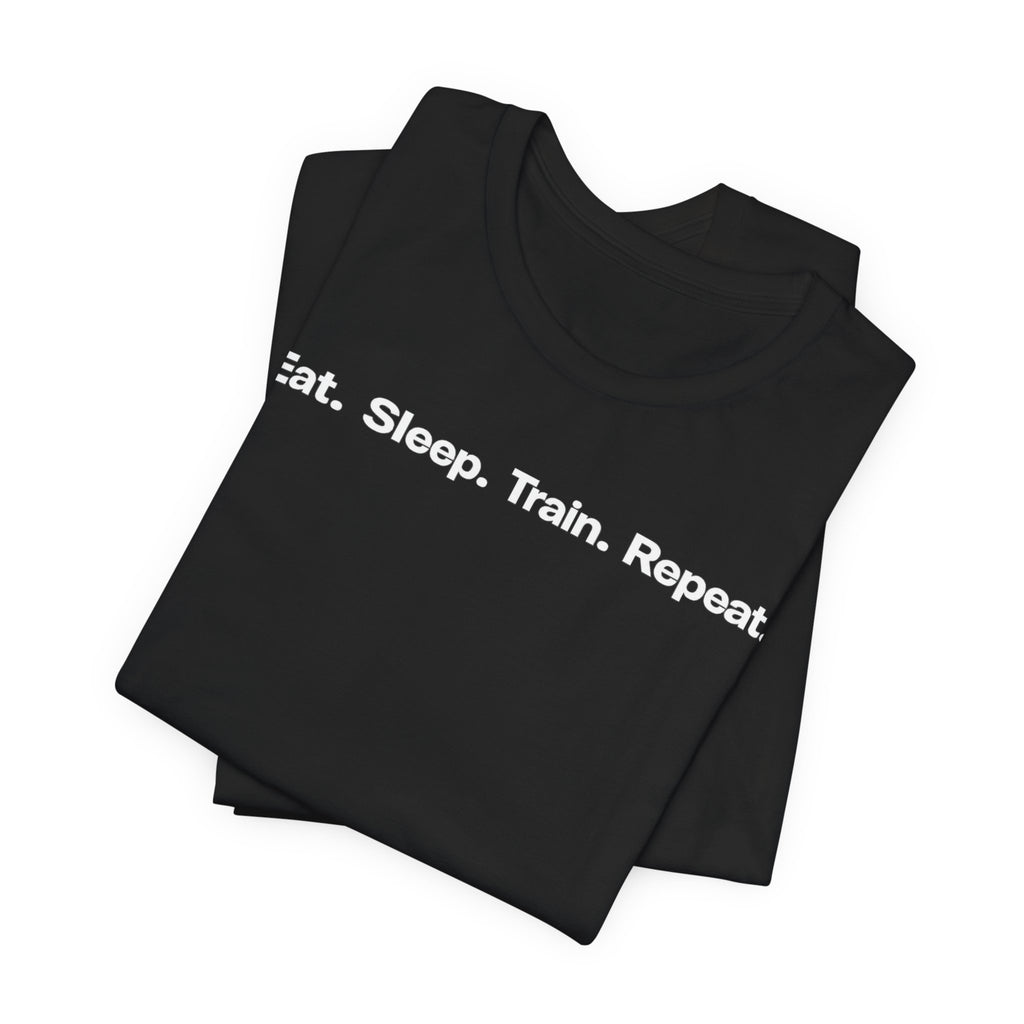 Eat. Sleep. Train. Repeat. Tee — Minimalist Music Symbols T‑Shirt