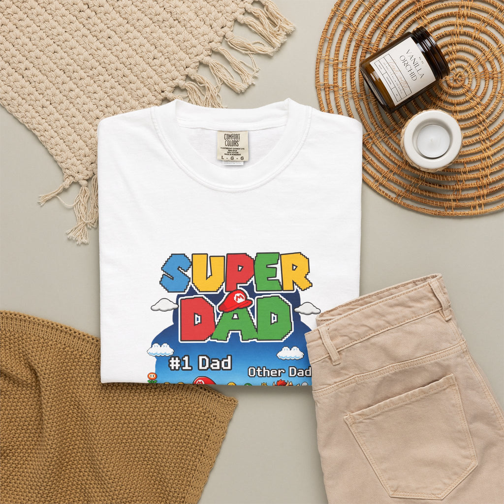 T-Shirt — "Super Dad" Retro Racing Gamer Tee (No.1 Dad)