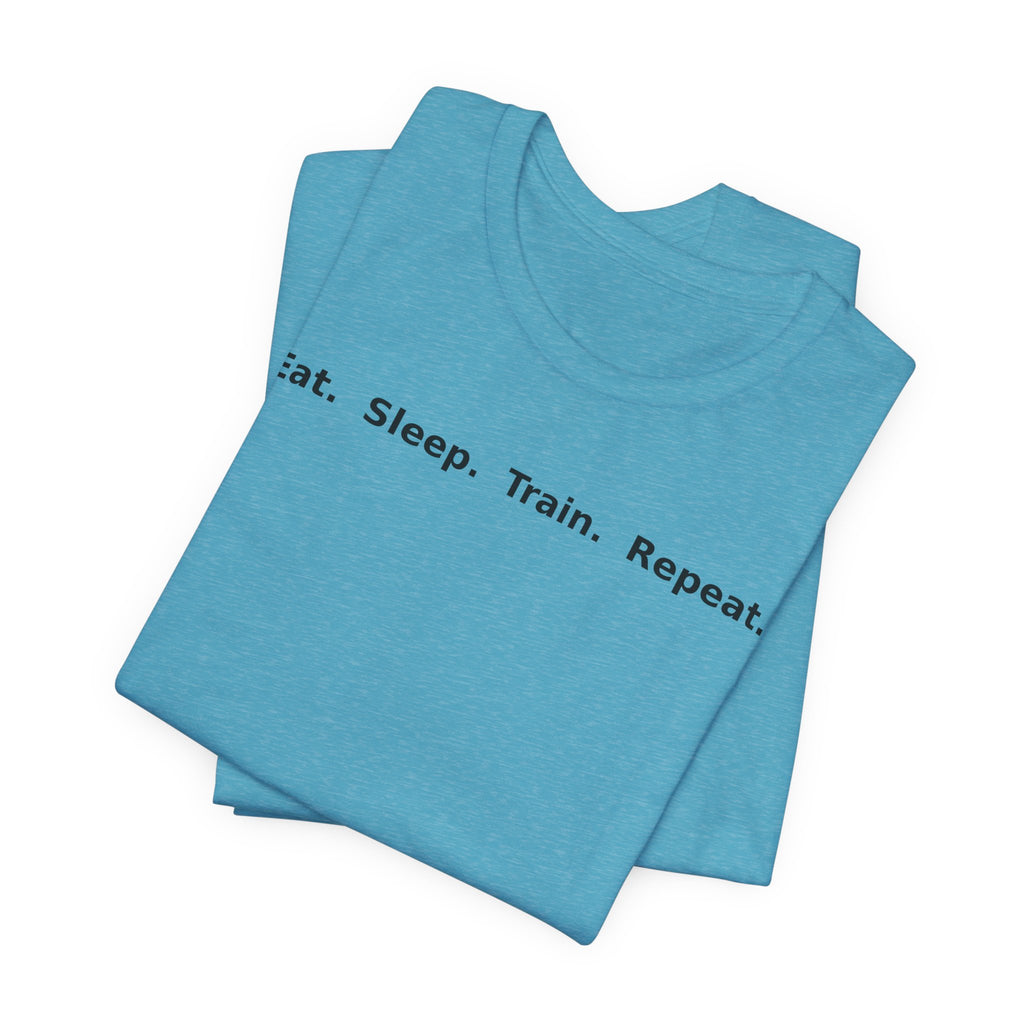 Eat. Sleep. Train. Repeat. Tee — Minimalist Music Symbols T‑Shirt