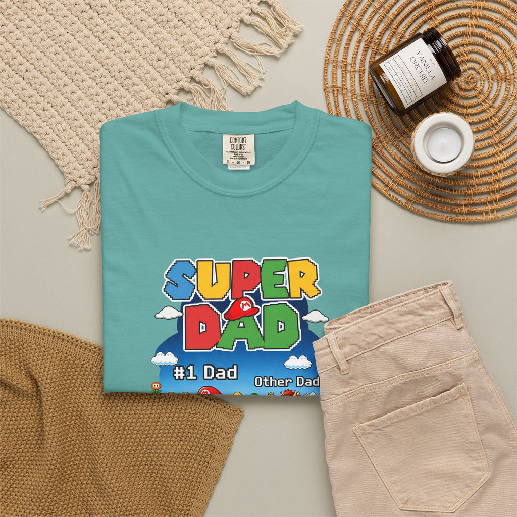 T-Shirt — "Super Dad" Retro Racing Gamer Tee (No.1 Dad)