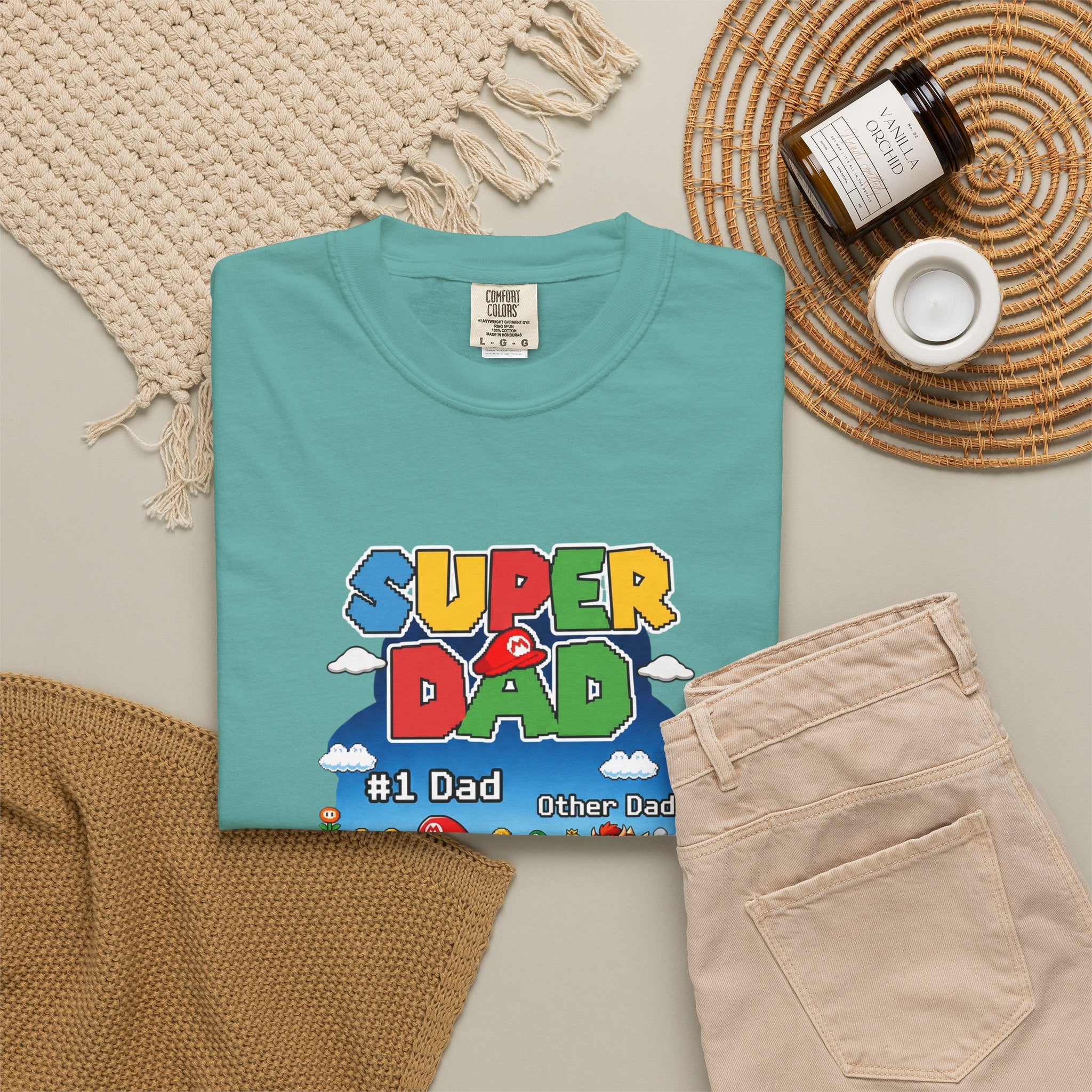 T-Shirt — "Super Dad" Retro Racing Gamer Tee (No.1 Dad)