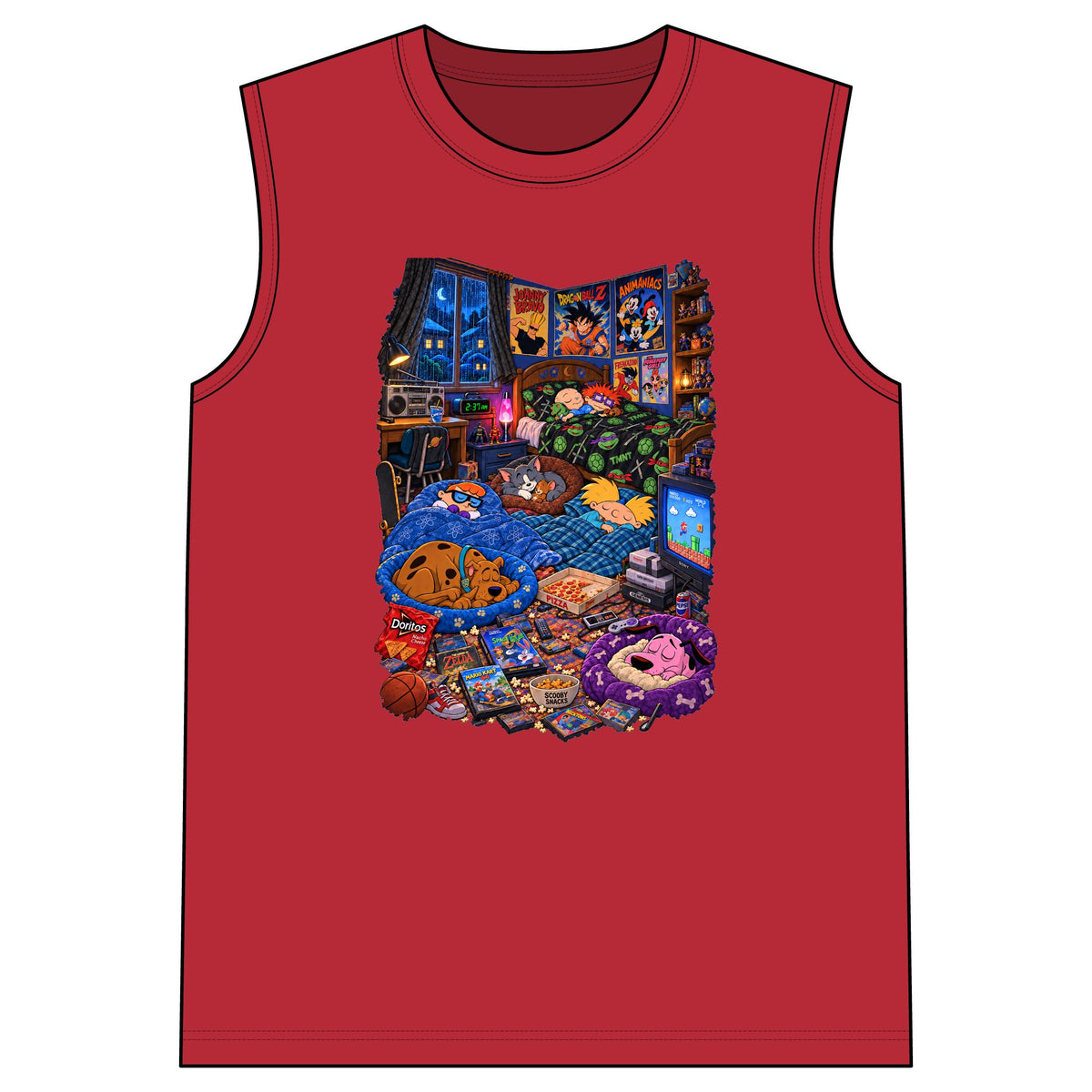 The Ultimate Cartoon Sleepover Sleeveless Tee