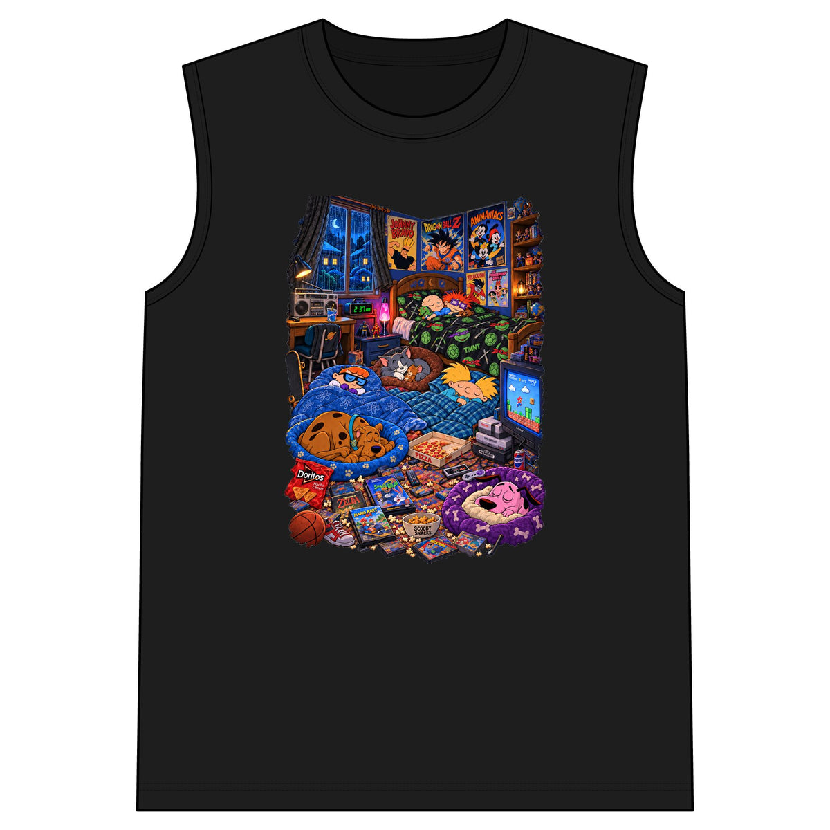 The Ultimate Cartoon Sleepover Sleeveless Tee