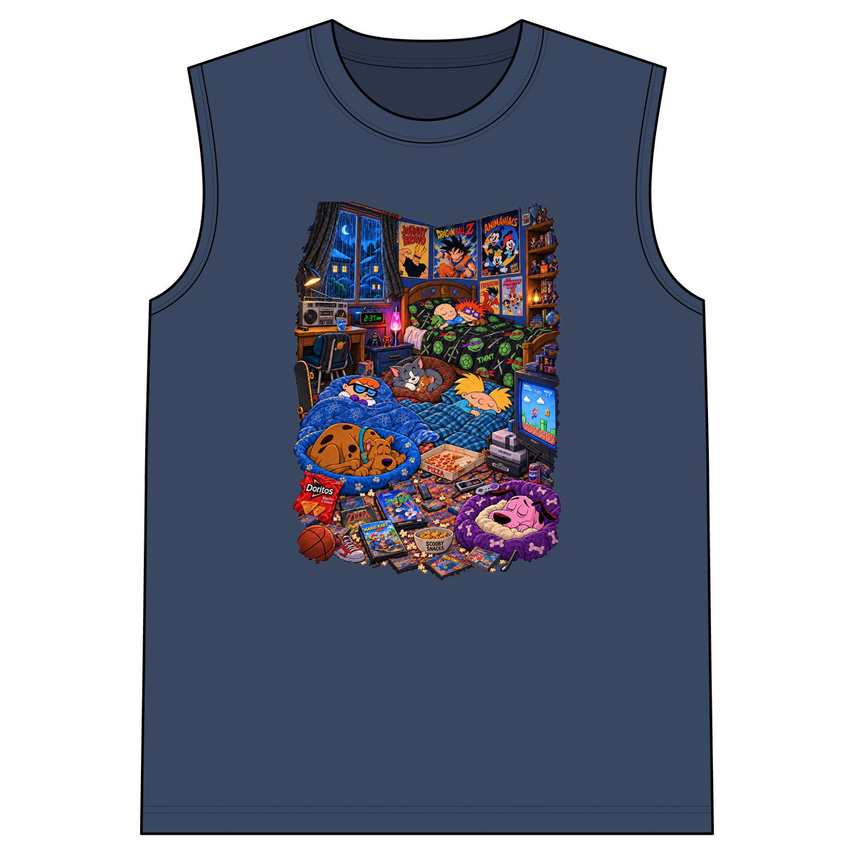 The Ultimate Cartoon Sleepover Sleeveless Tee