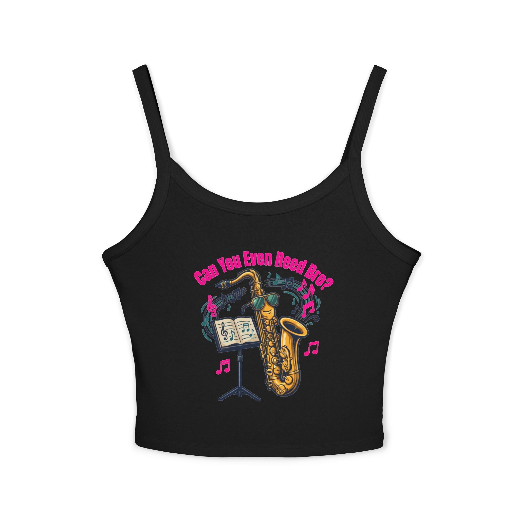 Saxophone Jazz Crop Tank — "Can You Even Reed Bro?" (W) - Music Lover Gift