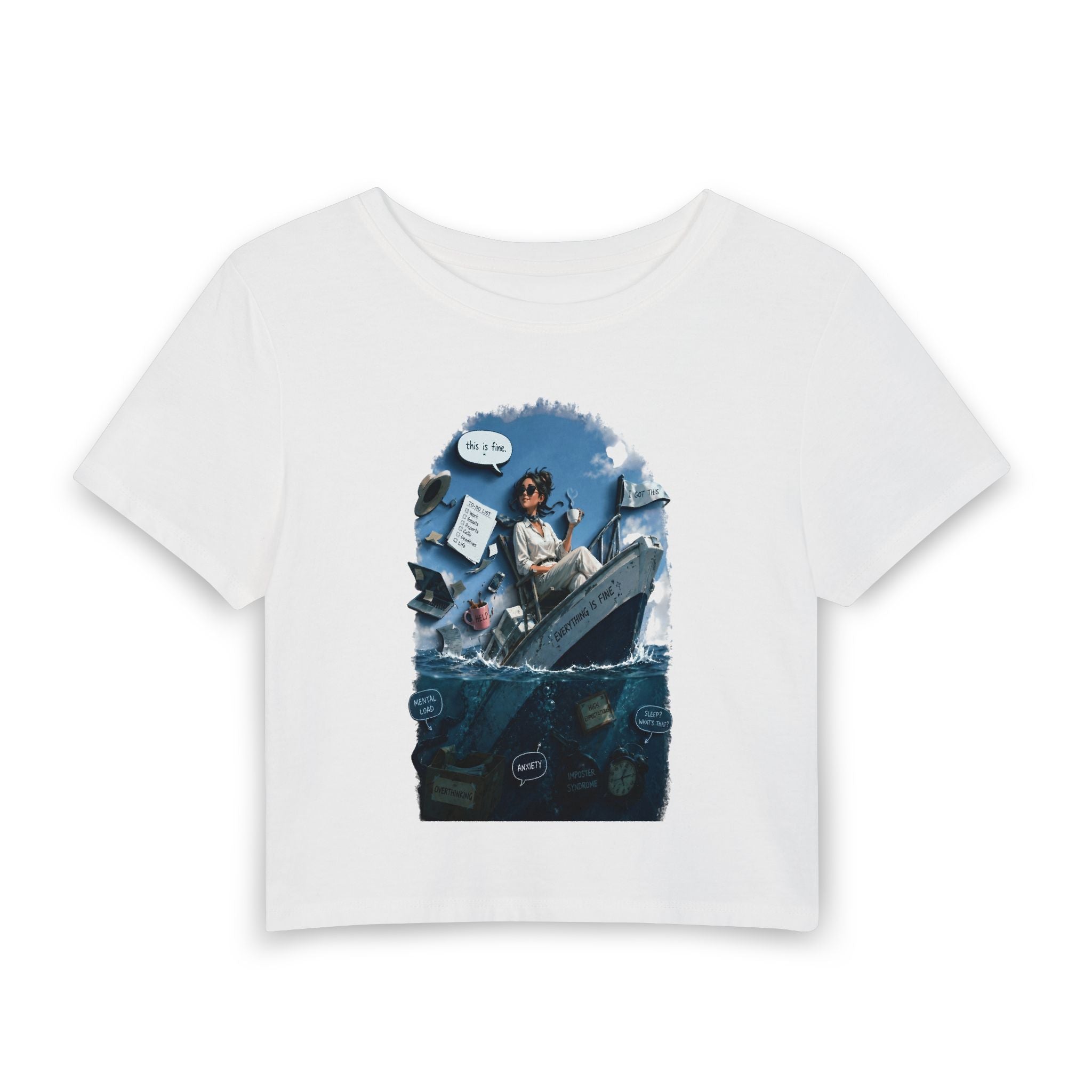 “I got this” Baby Tee — 'Staying Afloat' Vintage Fisherman Graphic Tee