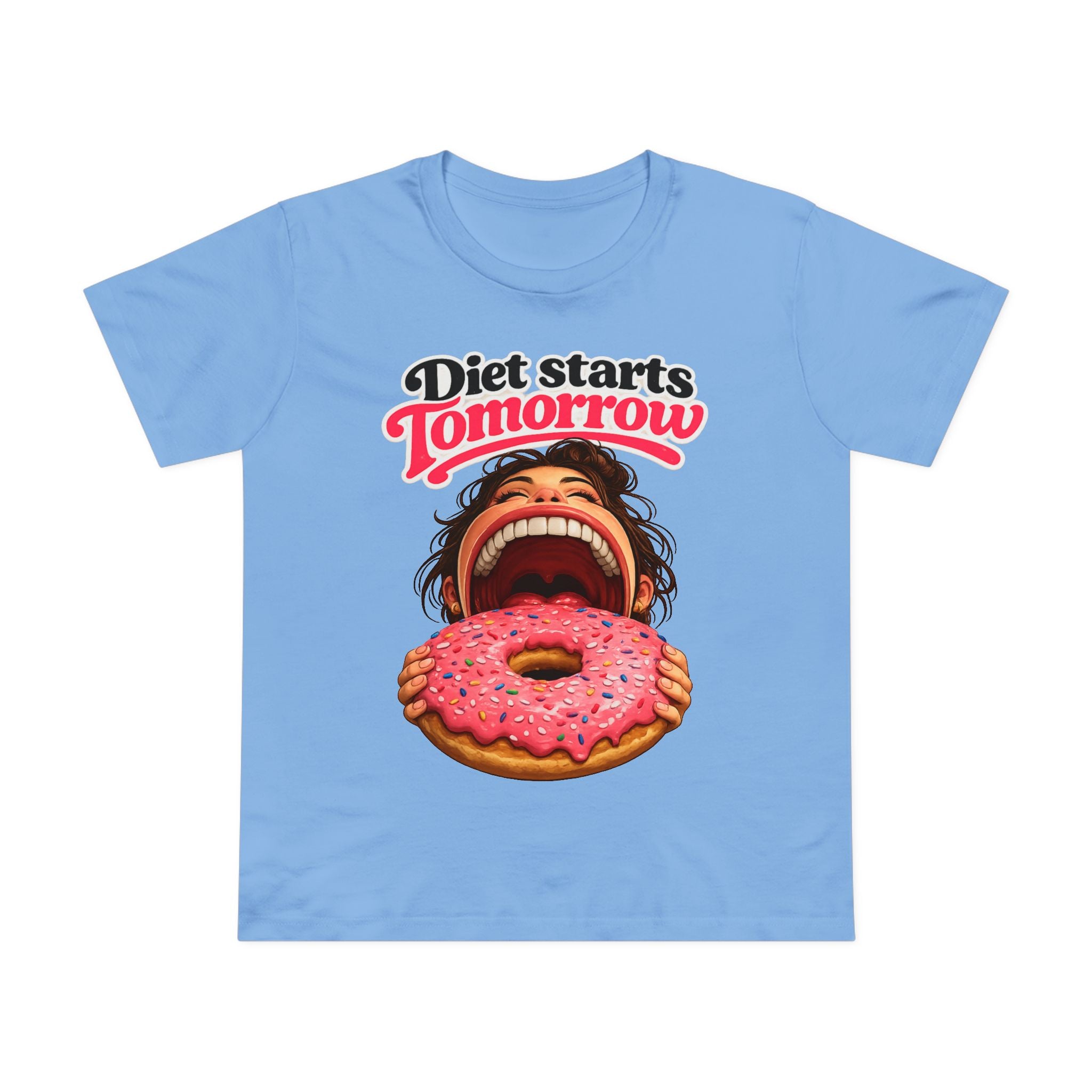 Diet Starts Tomorrow Women’s Tee — Funny Donut Graphic Shirt