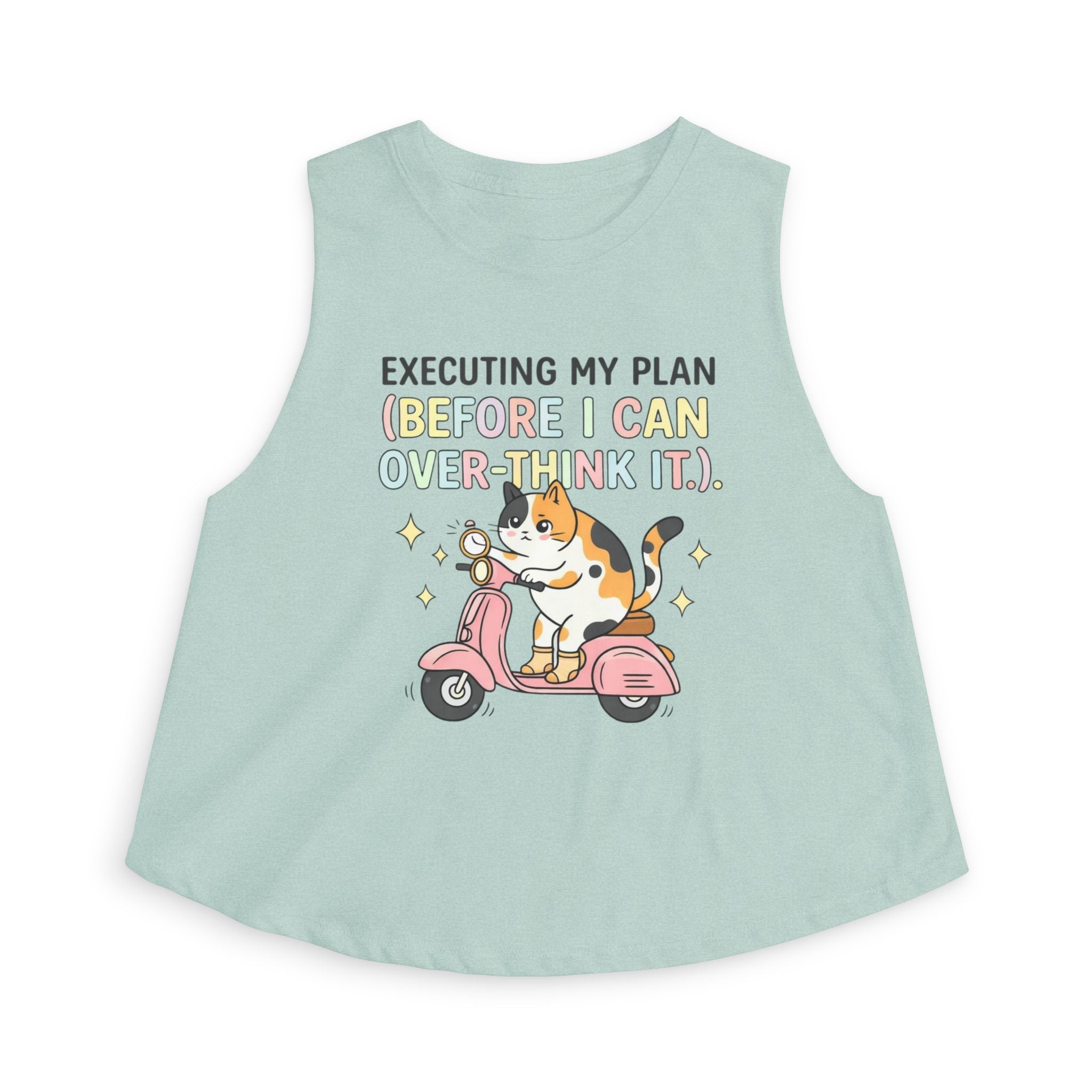 Cute Cat Scooter Crop Top — "Executing My Plan (Before I Can Over-Think It)"