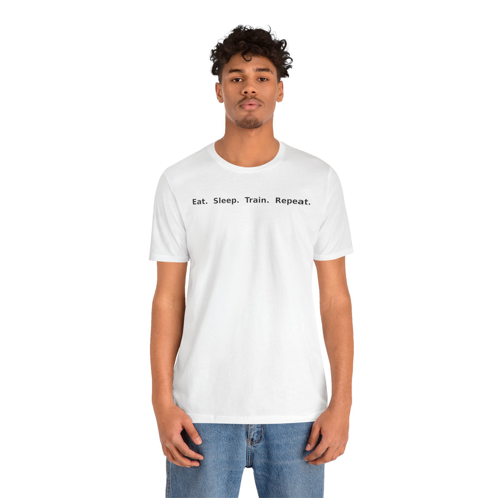 Eat. Sleep. Train. Repeat. Tee — Minimalist Music Symbols T‑Shirt