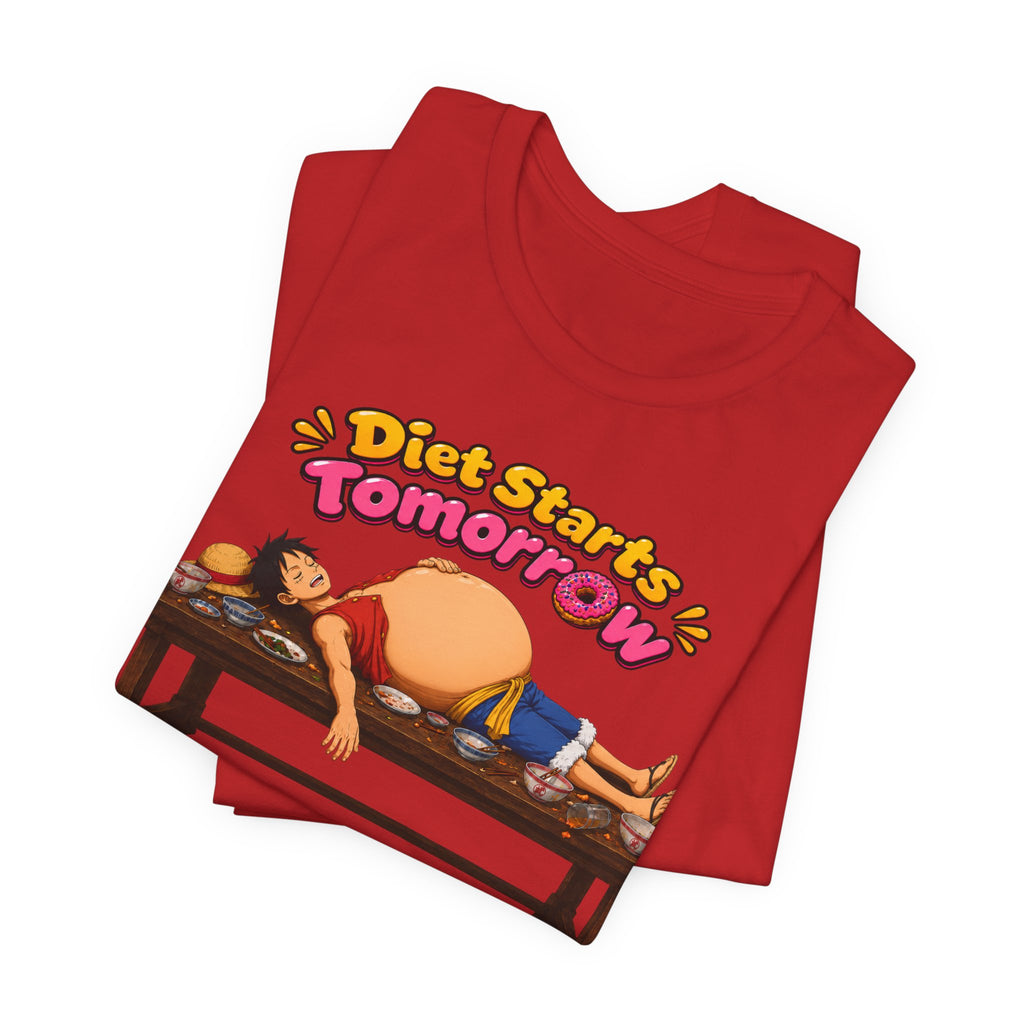 Luffy Diet Starts Tomorrow- Unisex Jersey Short Sleeve Tee