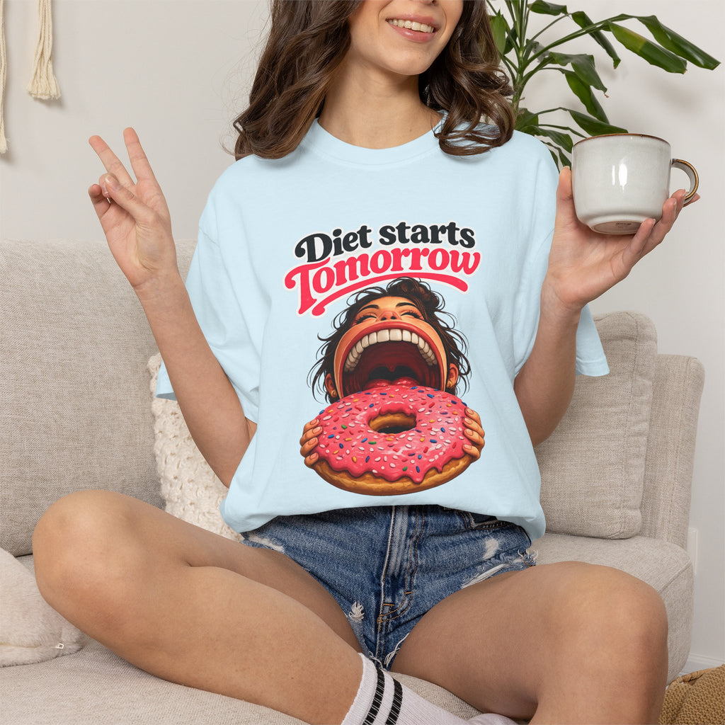 Diet Starts Tomorrow T-Shirt — Funny Donut Graphic Tee