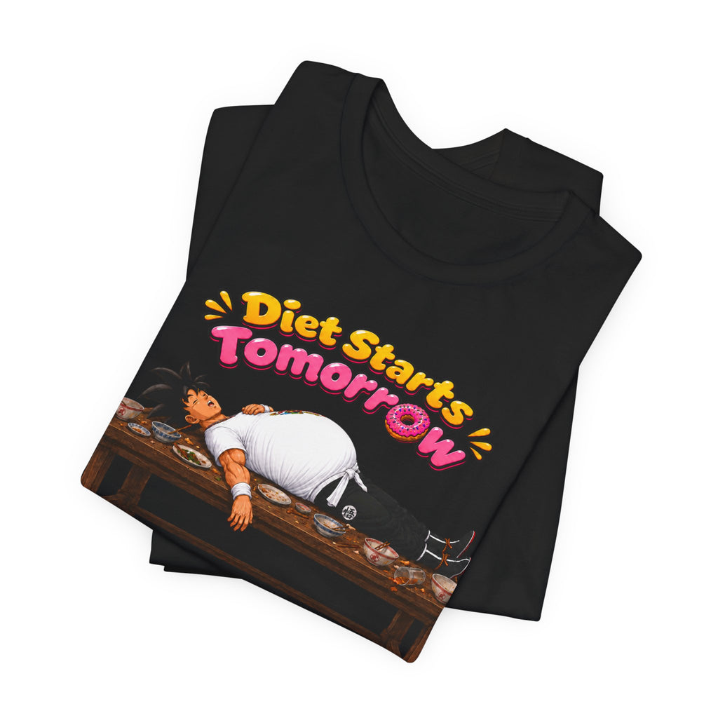 Goku Diet Starts Tomorrow T-Shirt — Funny Lazy Anime Graphic Tee