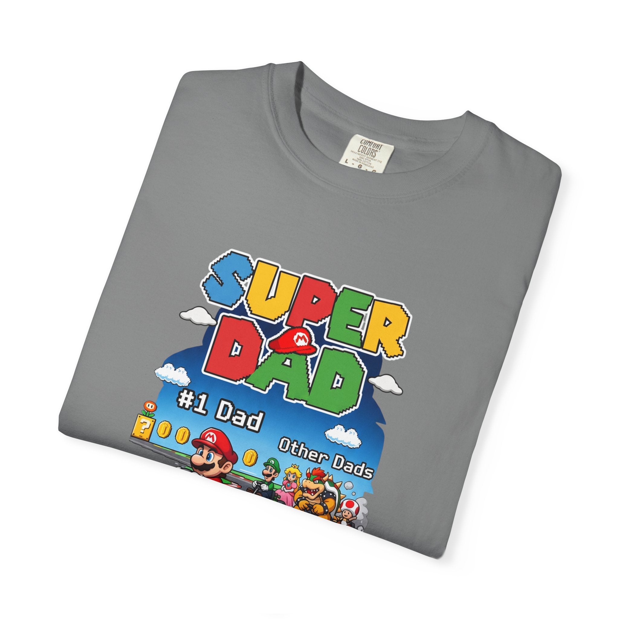 T-Shirt — "Super Dad" Retro Racing Gamer Tee (No.1 Dad)