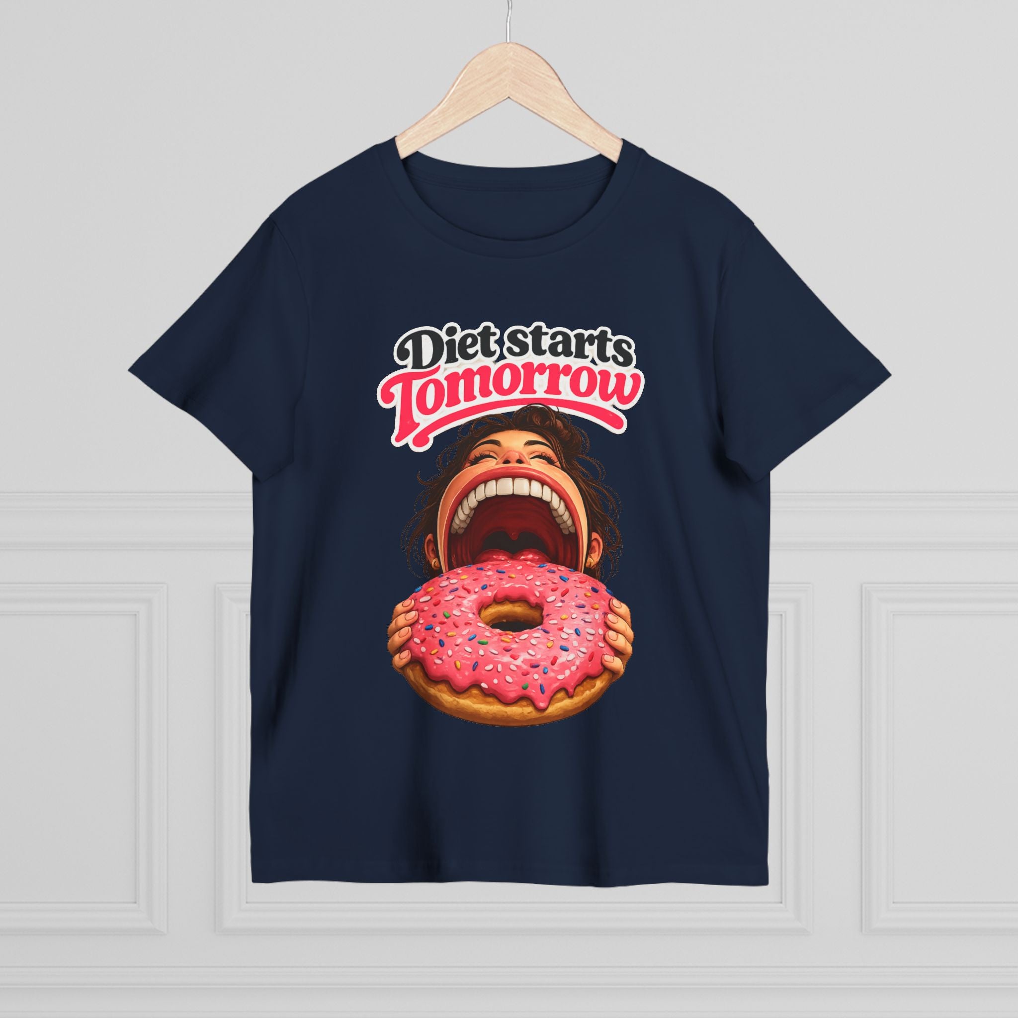 Diet Starts Tomorrow Women’s Tee — Funny Donut Graphic Shirt