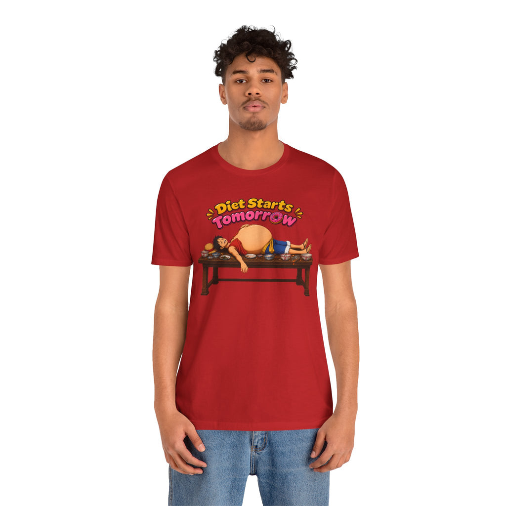 Luffy Diet Starts Tomorrow- Unisex Jersey Short Sleeve Tee