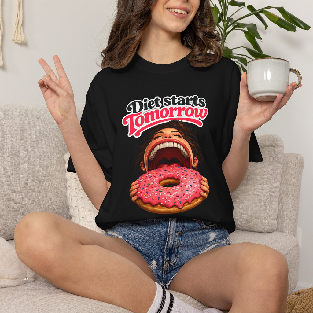 Diet Starts Tomorrow T-Shirt — Funny Donut Graphic Tee