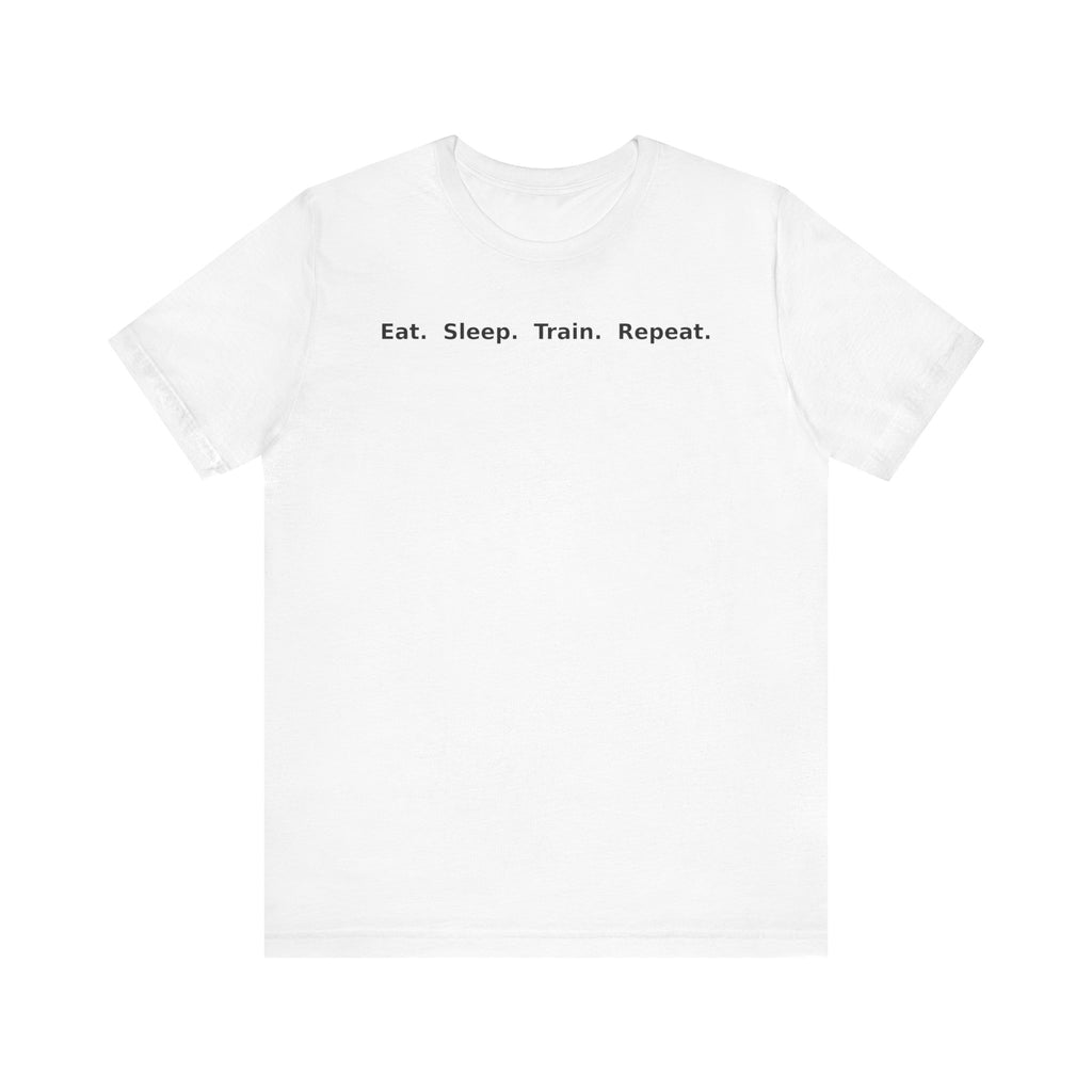 Eat. Sleep. Train. Repeat. Tee — Minimalist Music Symbols T‑Shirt