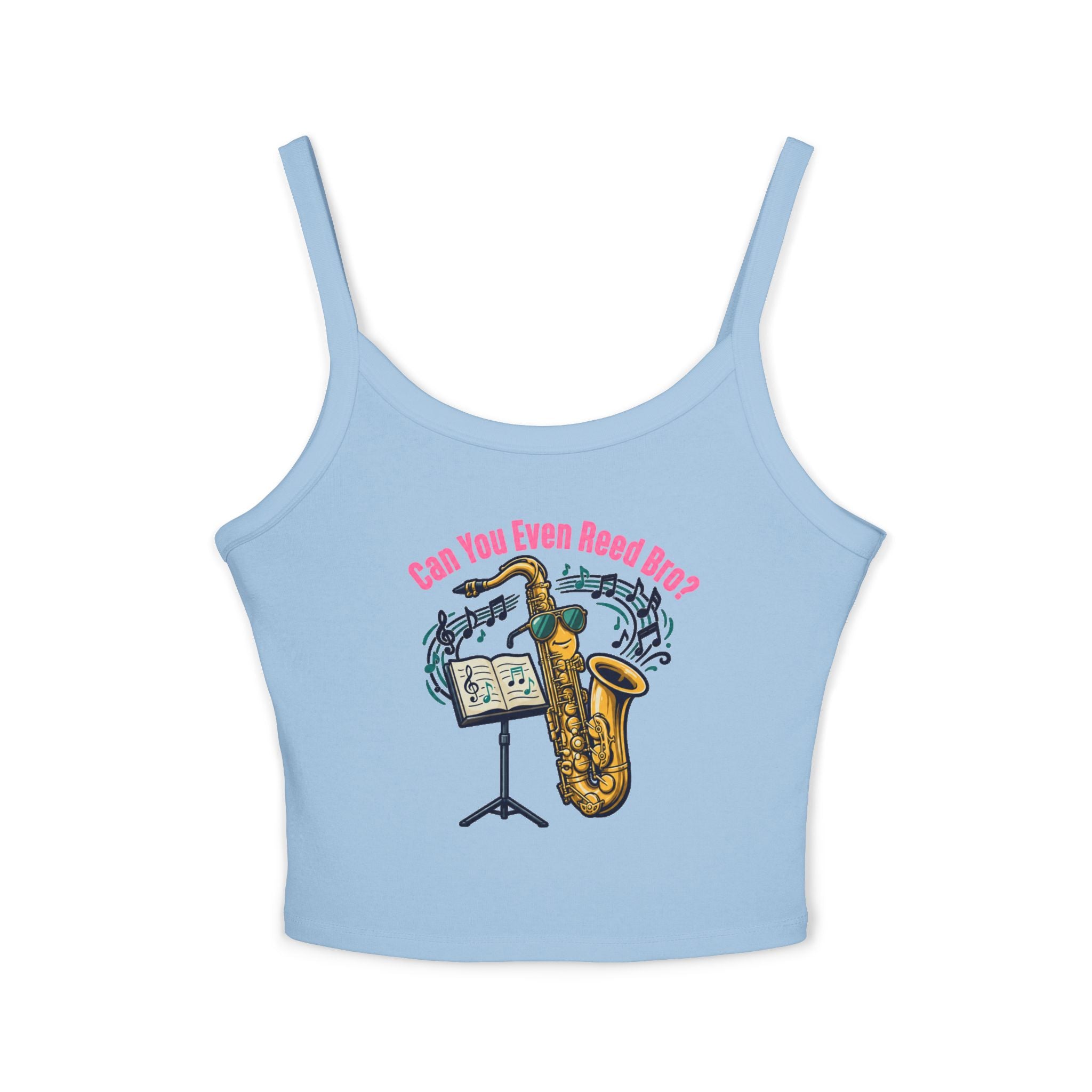 Saxophone Jazz Crop Tank — "Can You Even Reed Bro?" (W) - Music Lover Gift